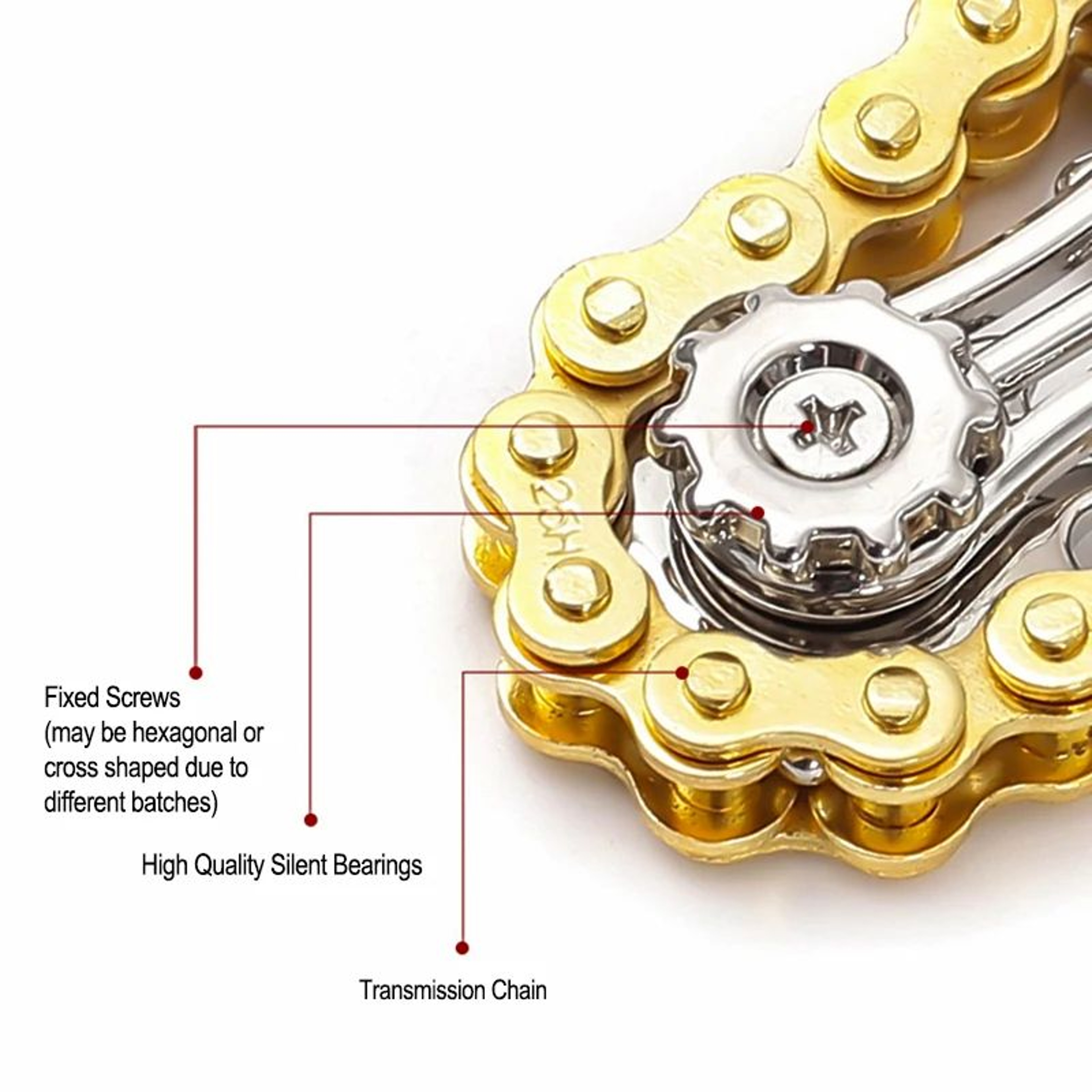 Metal Bike Chain Fidget Spinner Stress Relief Toy 6