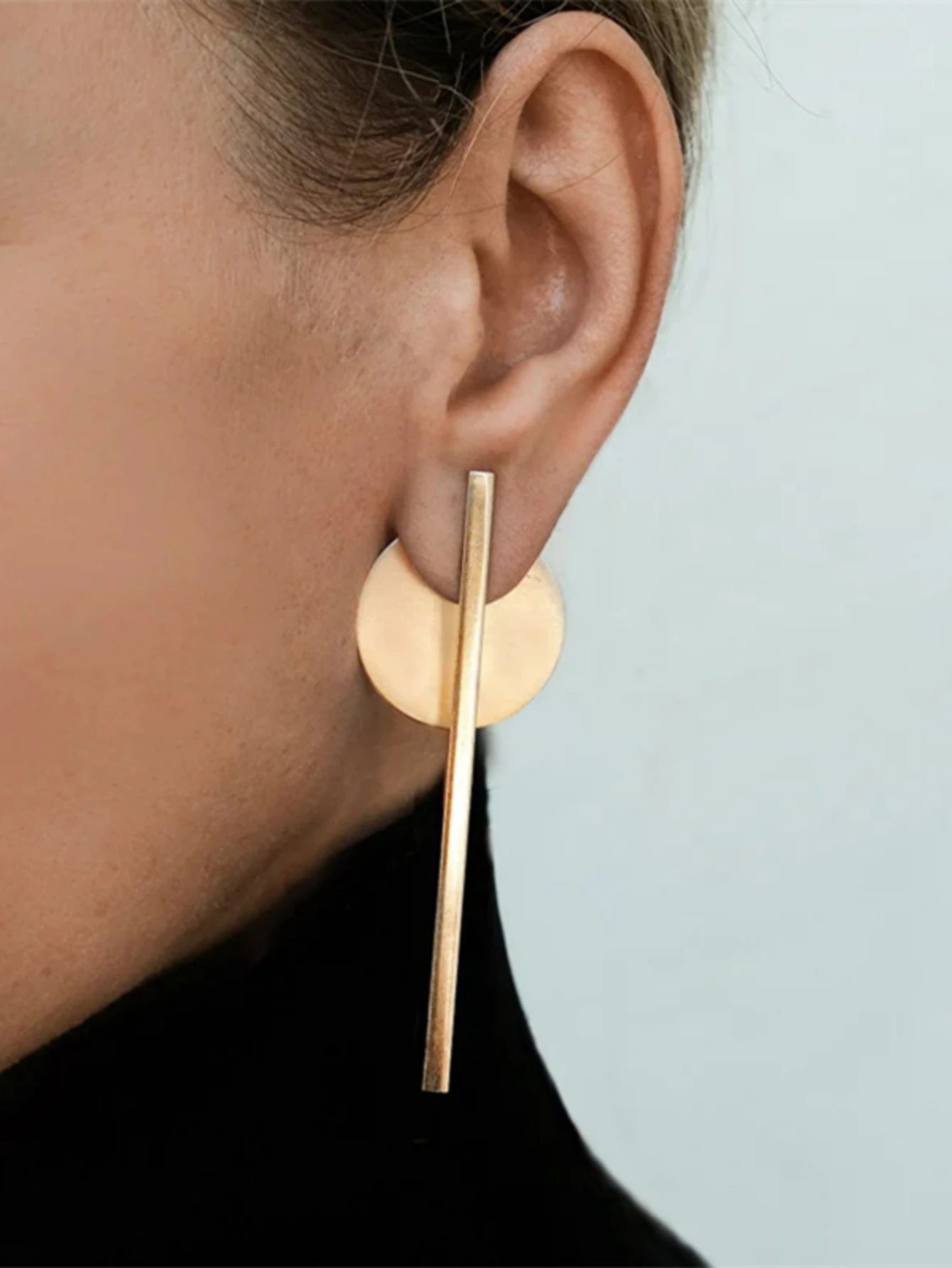 2 Piece Round Bar Earrings Set Trendy Womens Jewelry 0