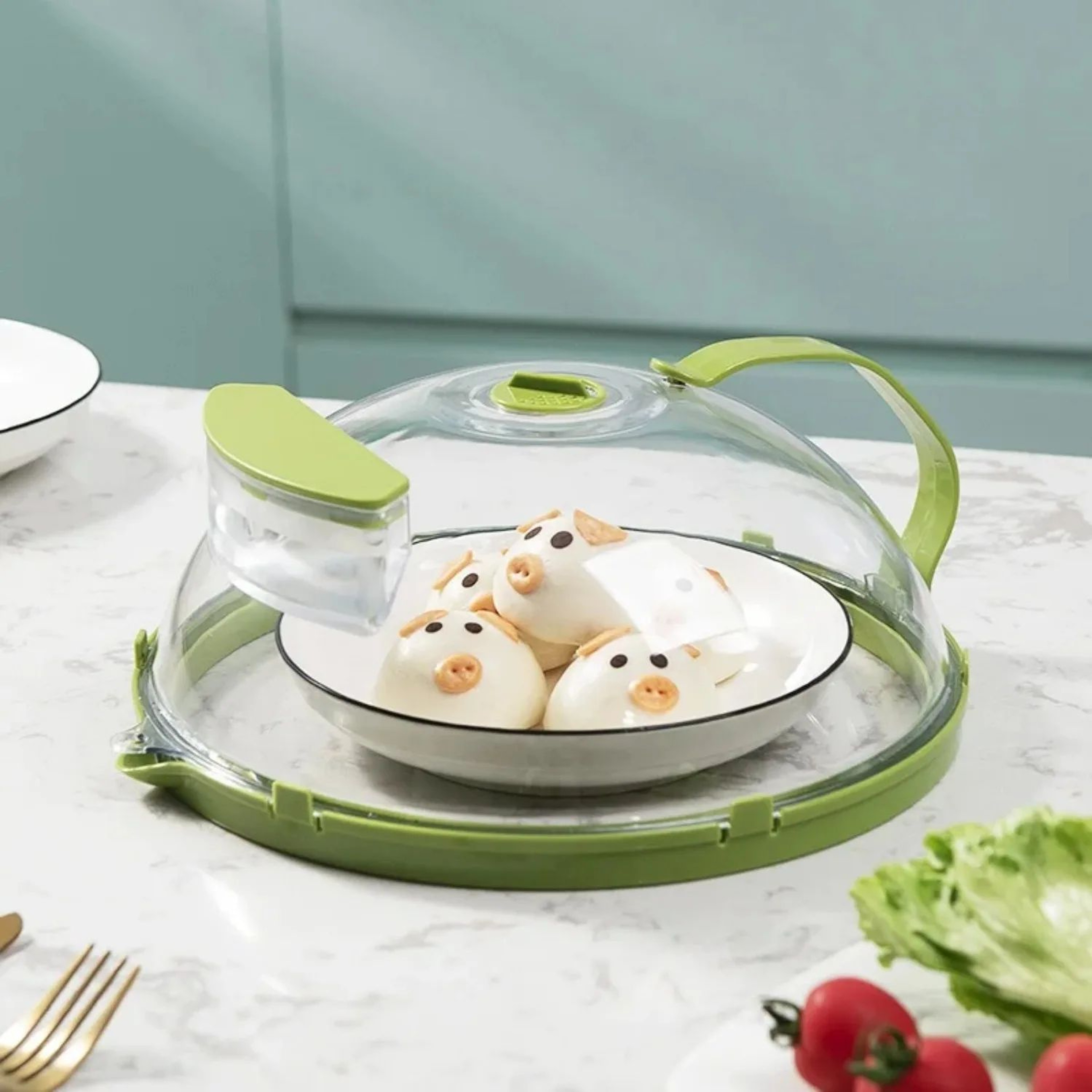 Clear Microwave Food Cover With Steam Vent Handle 7