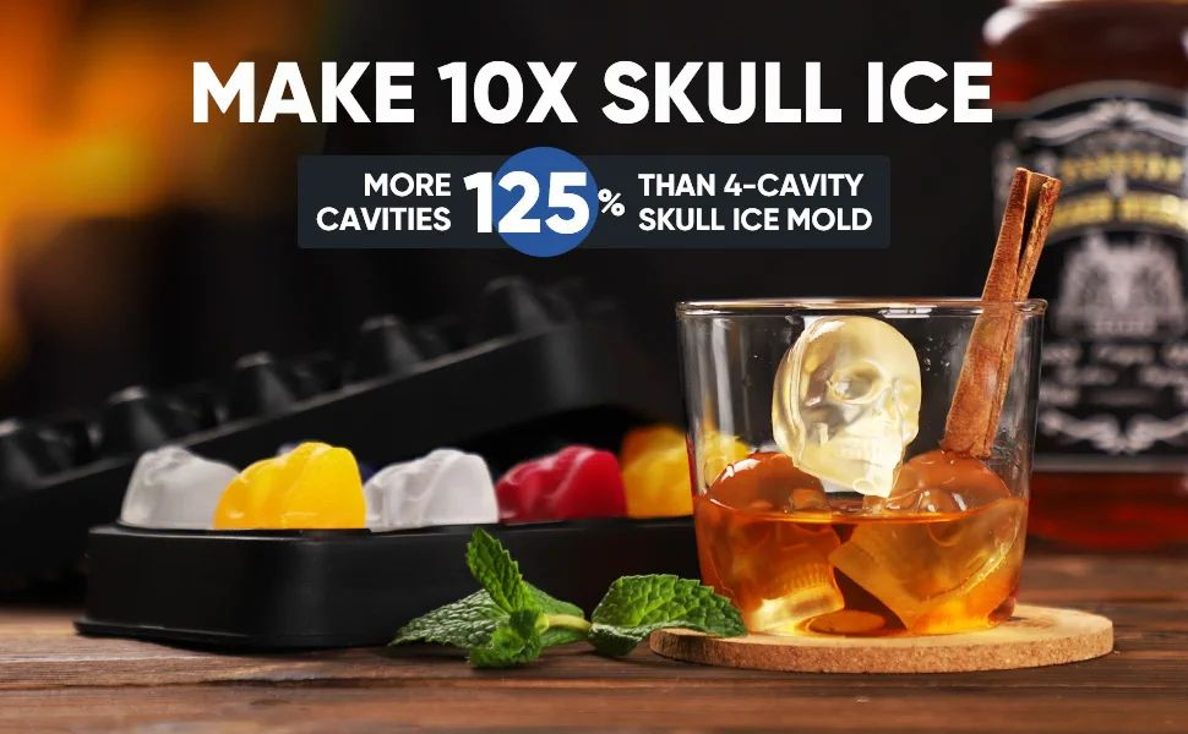 Skull Ice Cube Tray Silicone Mold With Funnel 8