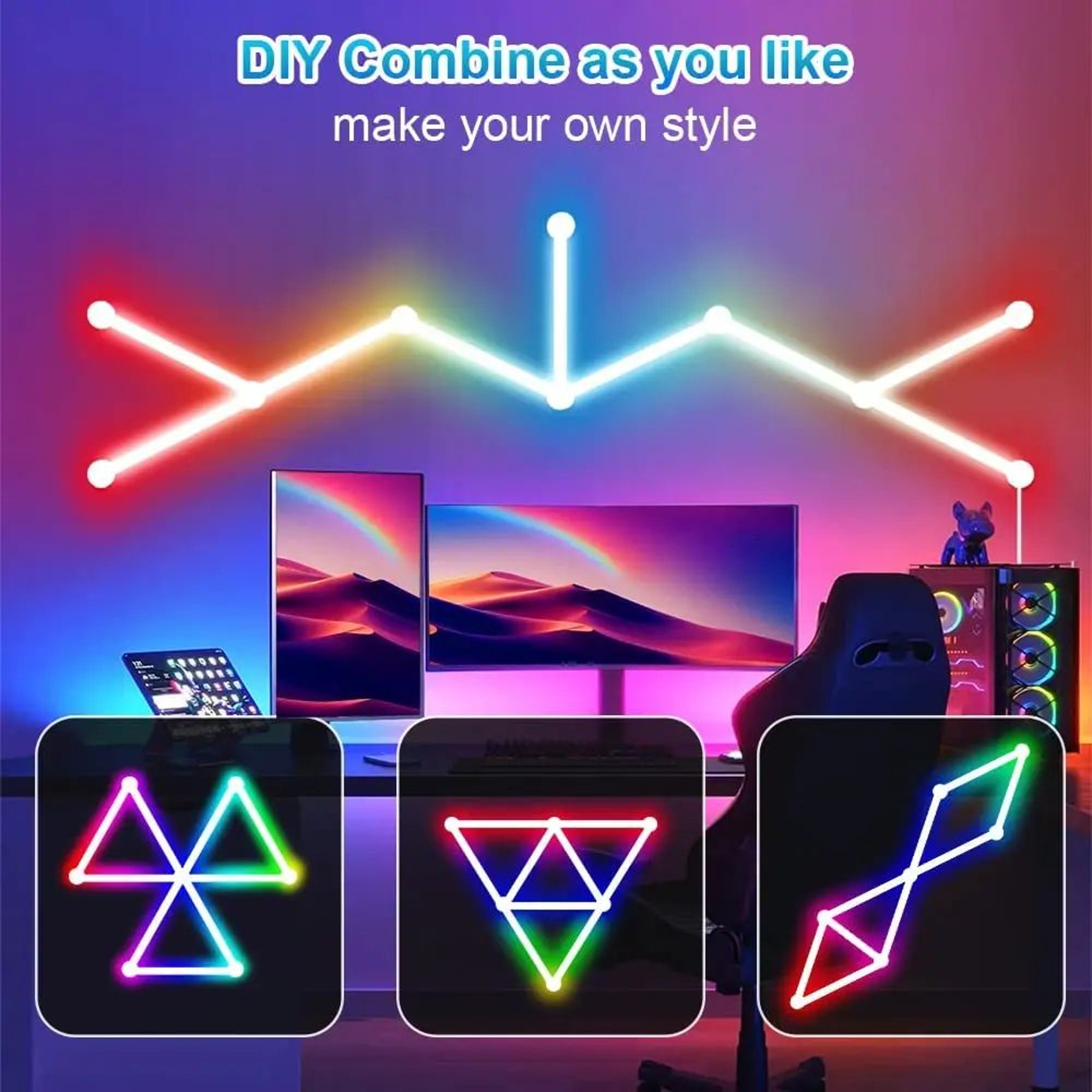 RGB Smart Wall Light Panels With Bluetooth Sound Control 2