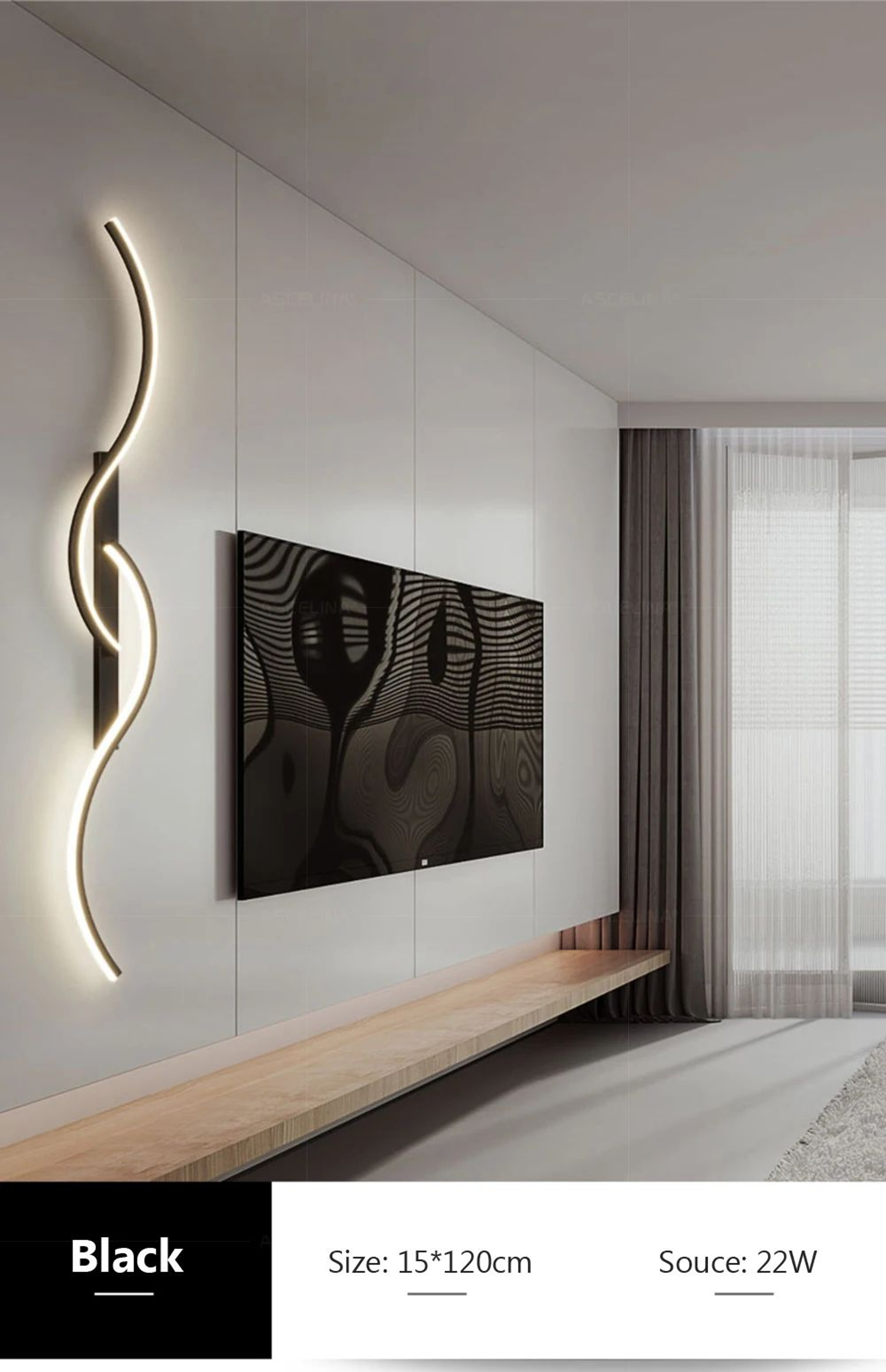Smart LED Wall Lamp With Remote Control Adjustable Brightness 9