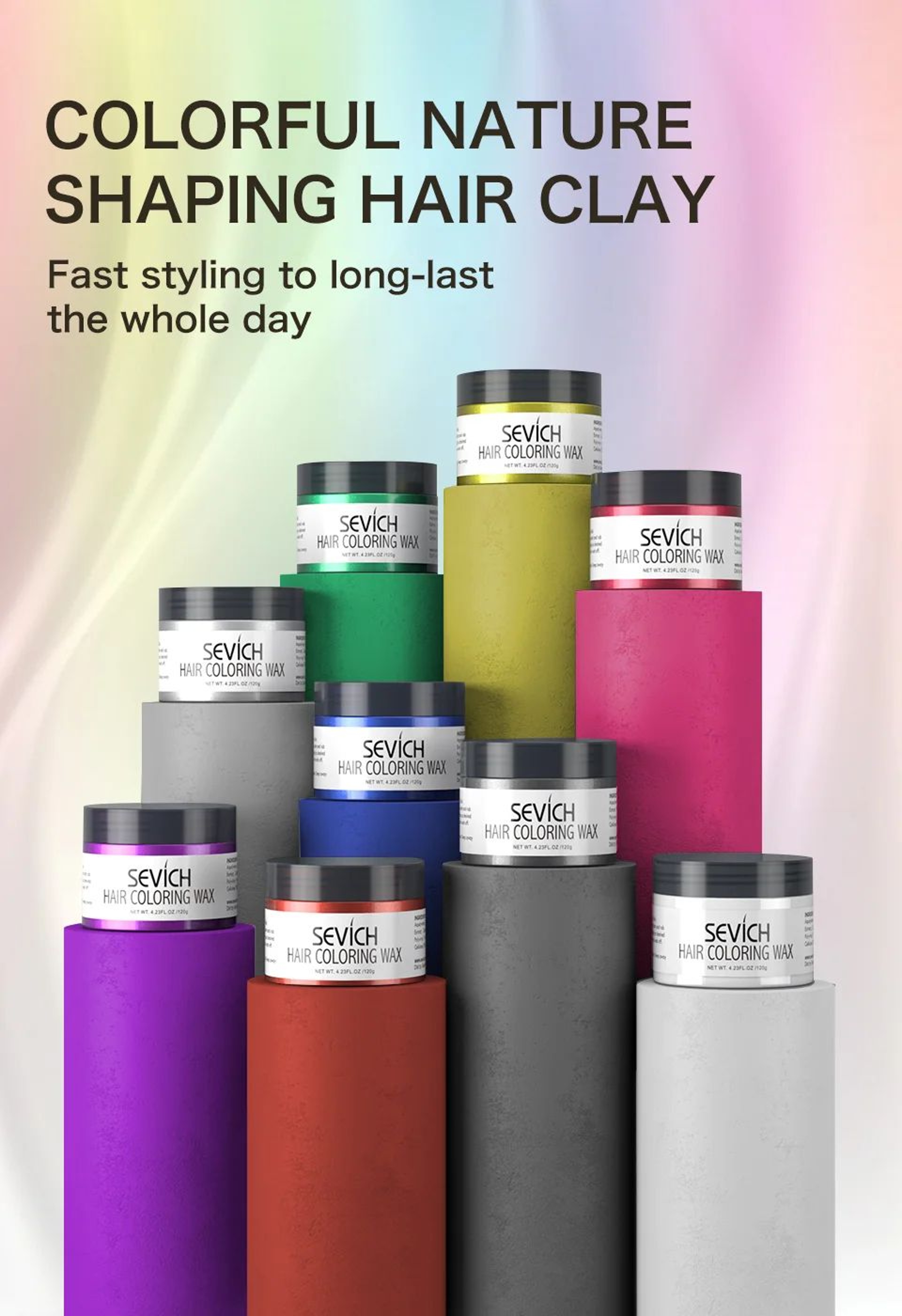 Sevich Temporary Hair Color Wax Washable Styling Cream 6