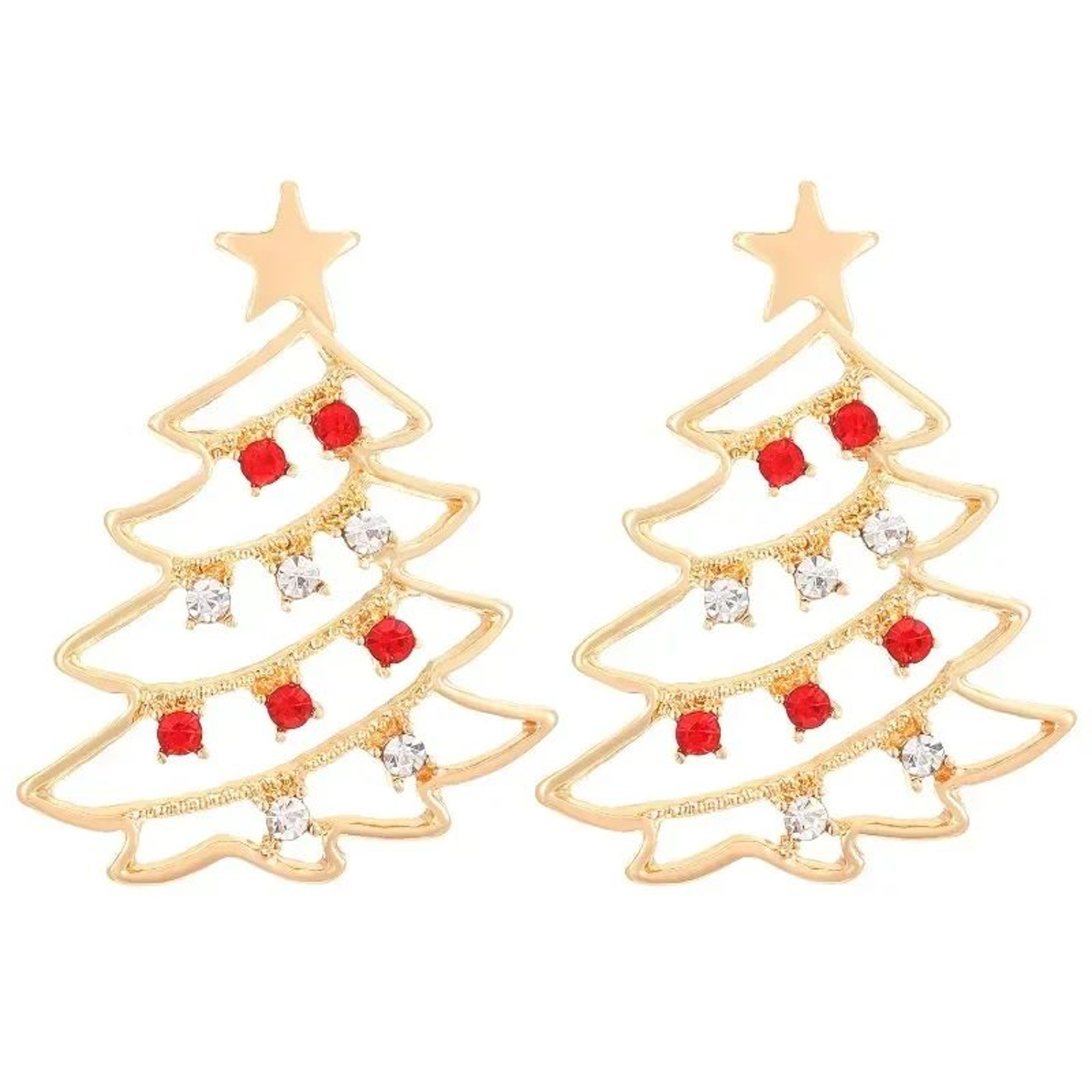 Colorful Zircon Christmas Tree Earrings For Women 5