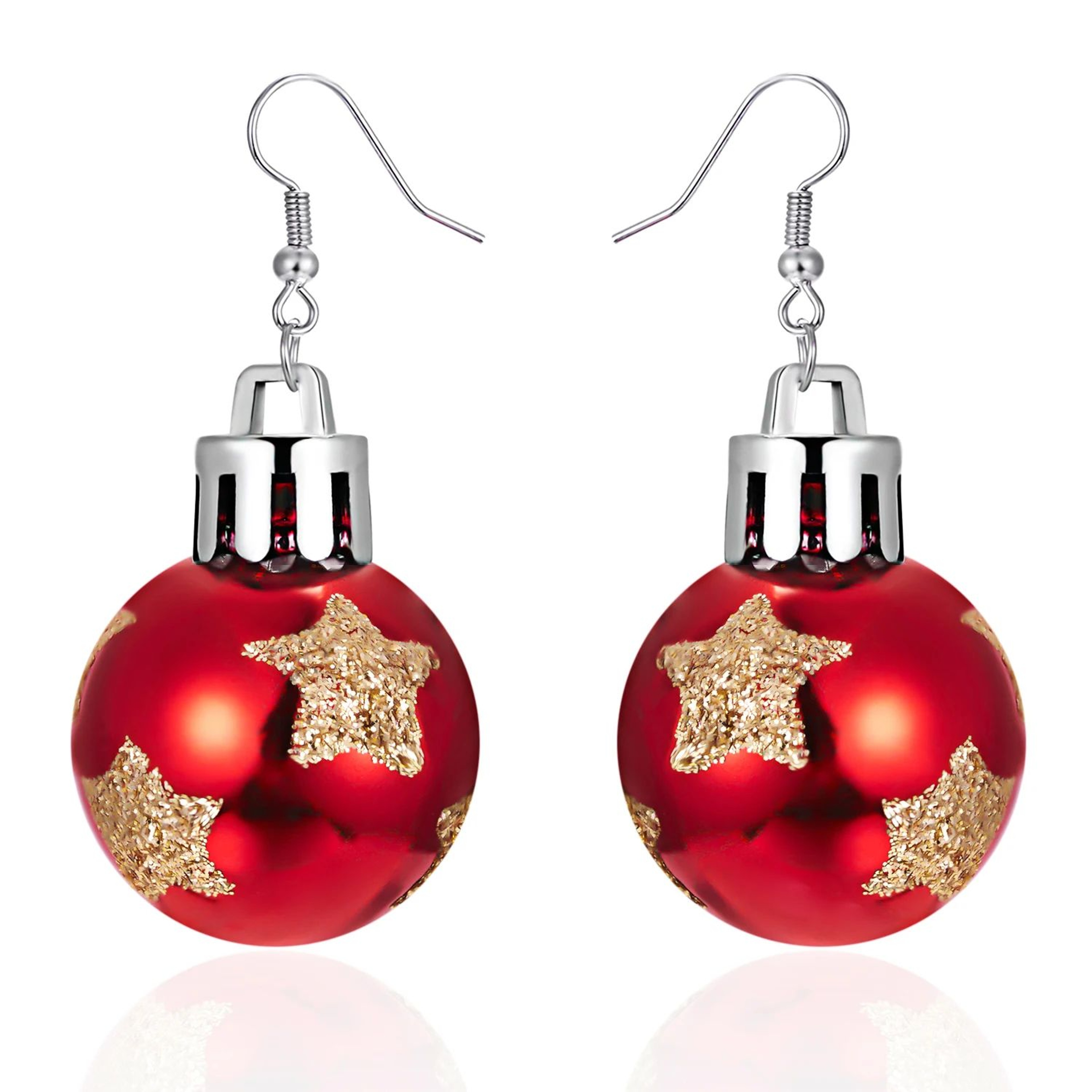 Christmas Snowflake Star Ball Bulb Dangle Earrings 12
