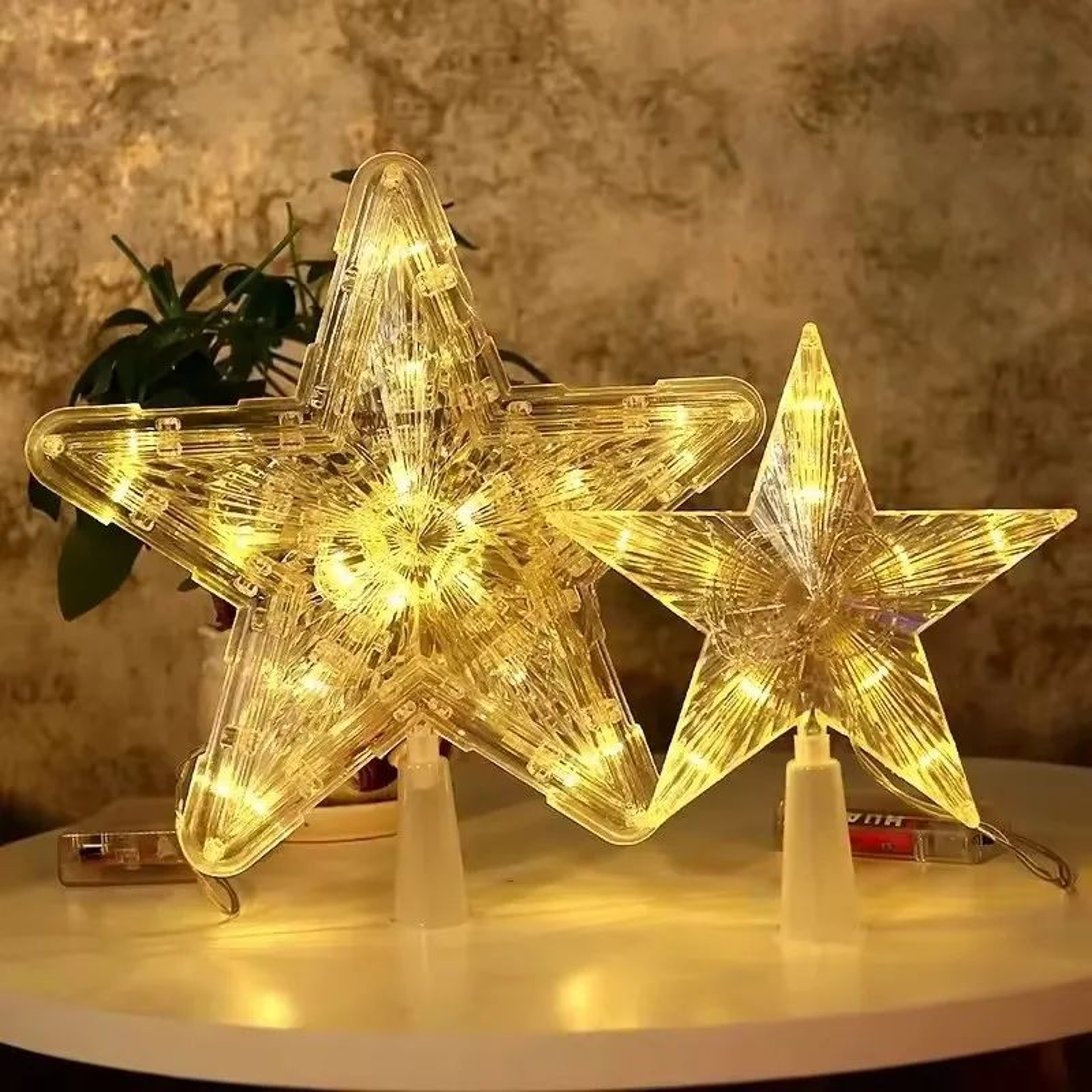 Glowing Glitter Star Christmas Tree Topper Ornament 4