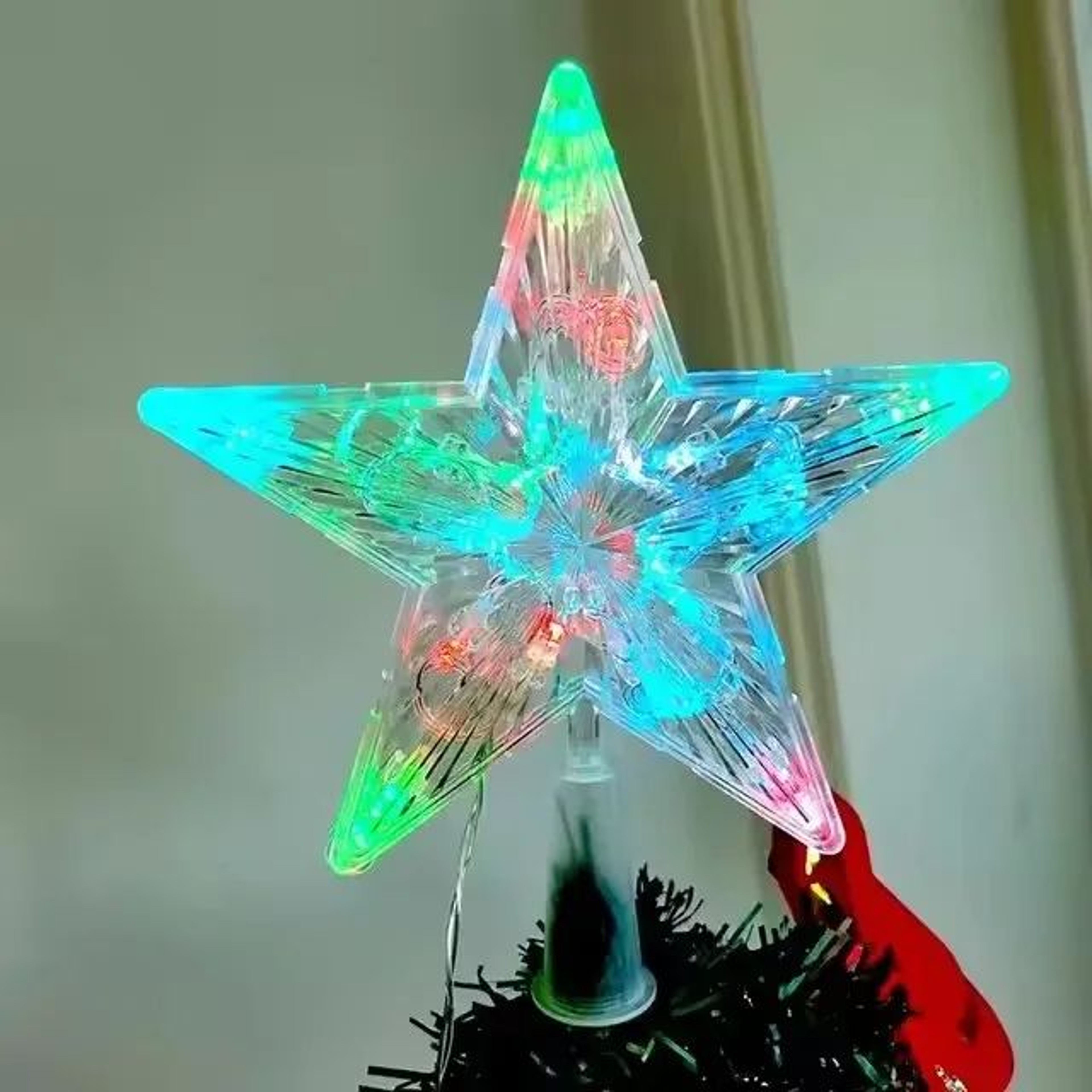 Glowing Glitter Star Christmas Tree Topper Ornament 10