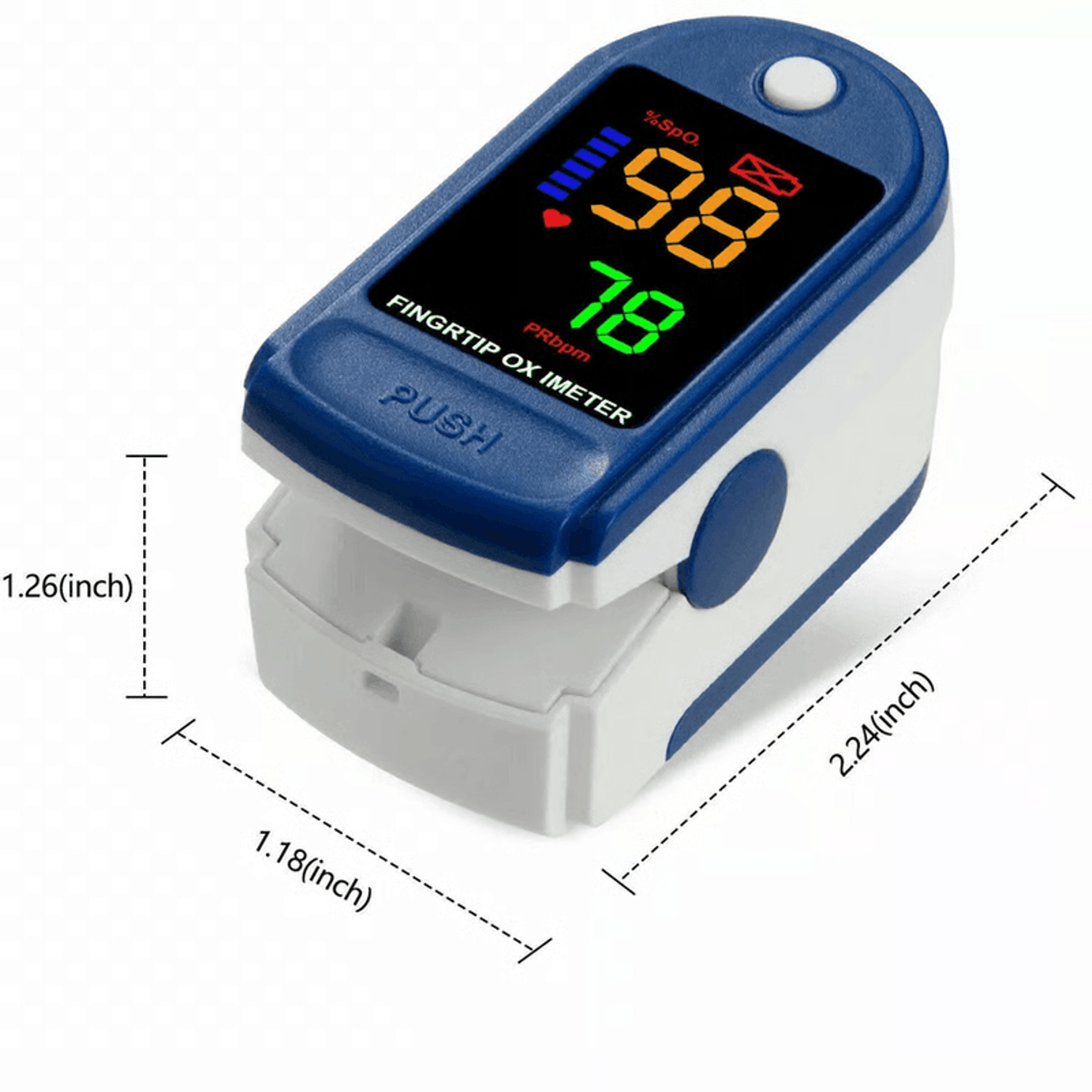 Fingertip Pulse Oximeter  Portable SpO2 Oxygen Saturation  Heart Rate Monitor 2