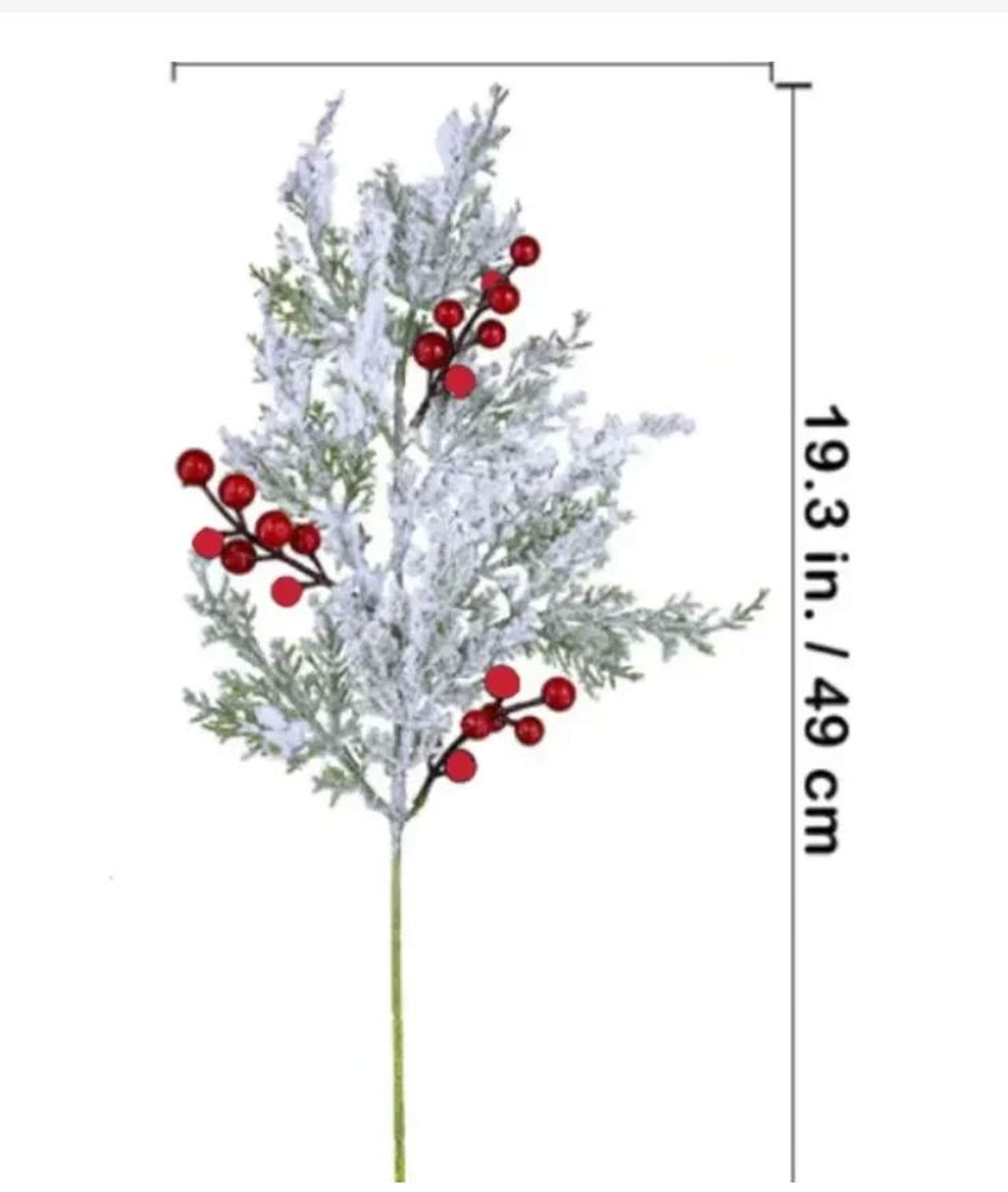 Frosted Red Berry Stems Christmas Tree Decoration 13