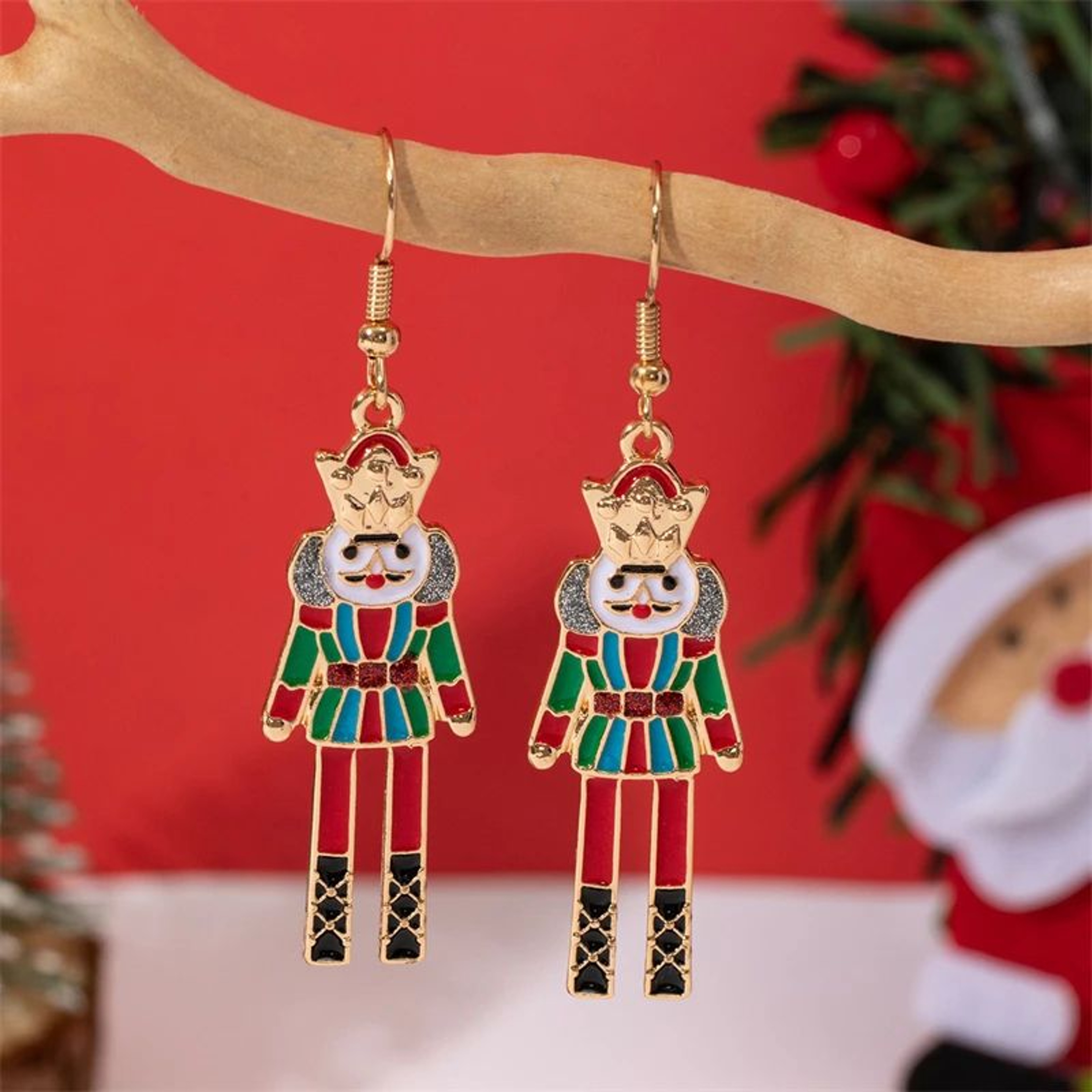 Rhinestone Christmas Light Bulb Drop Earrings 3