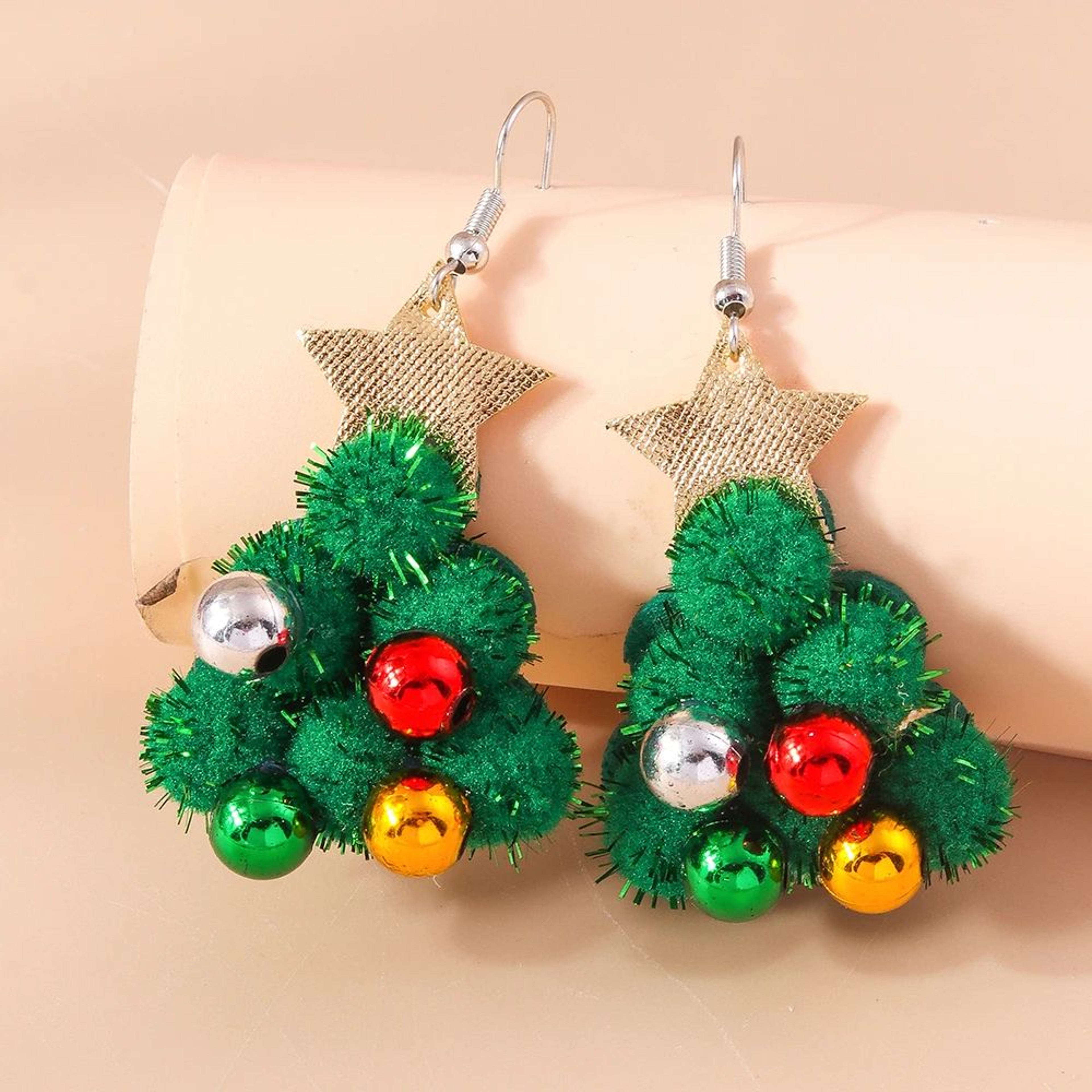 Cute Christmas Tree Star Drop Earrings 21