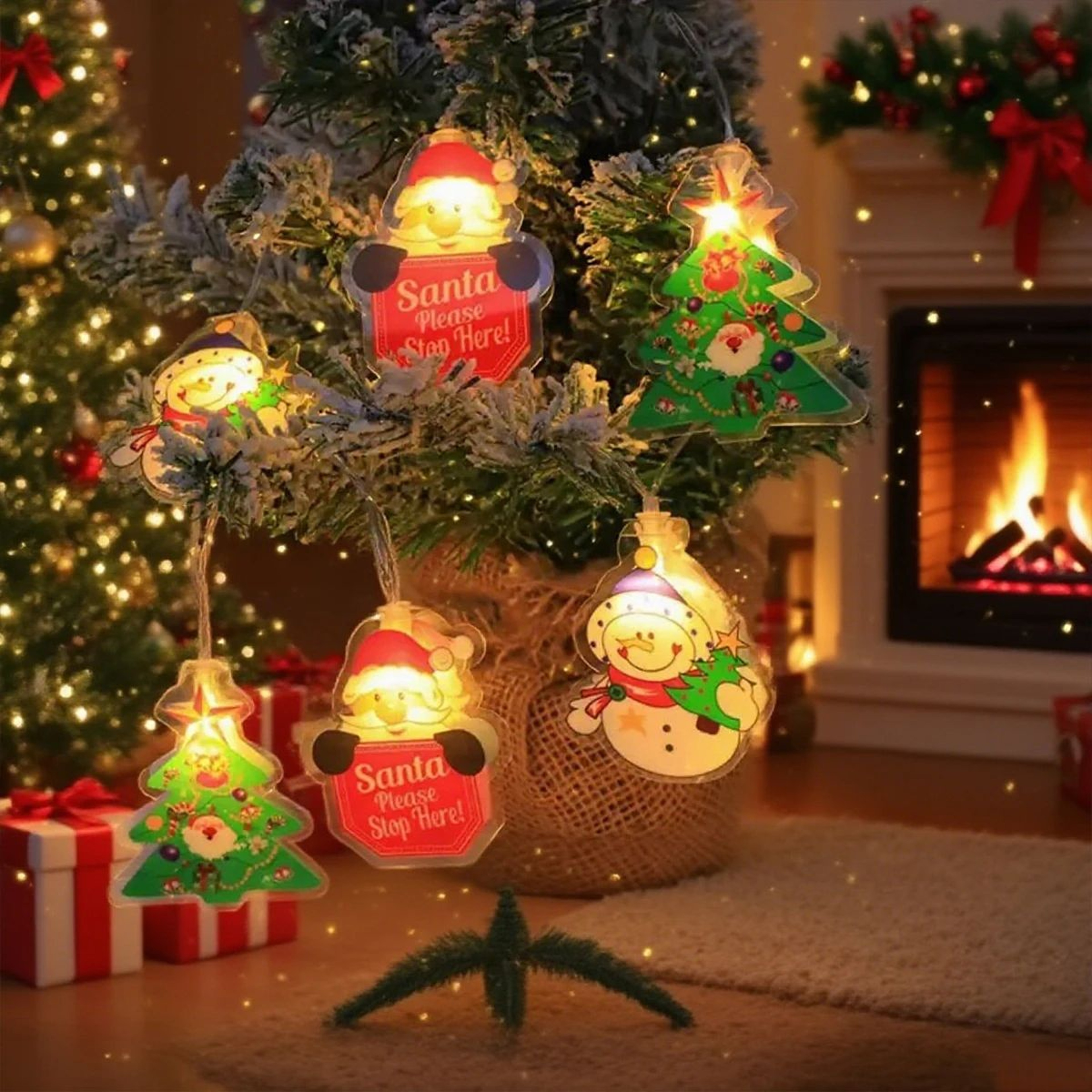LED Christmas Character String Lights Festive Fairy Decor 3