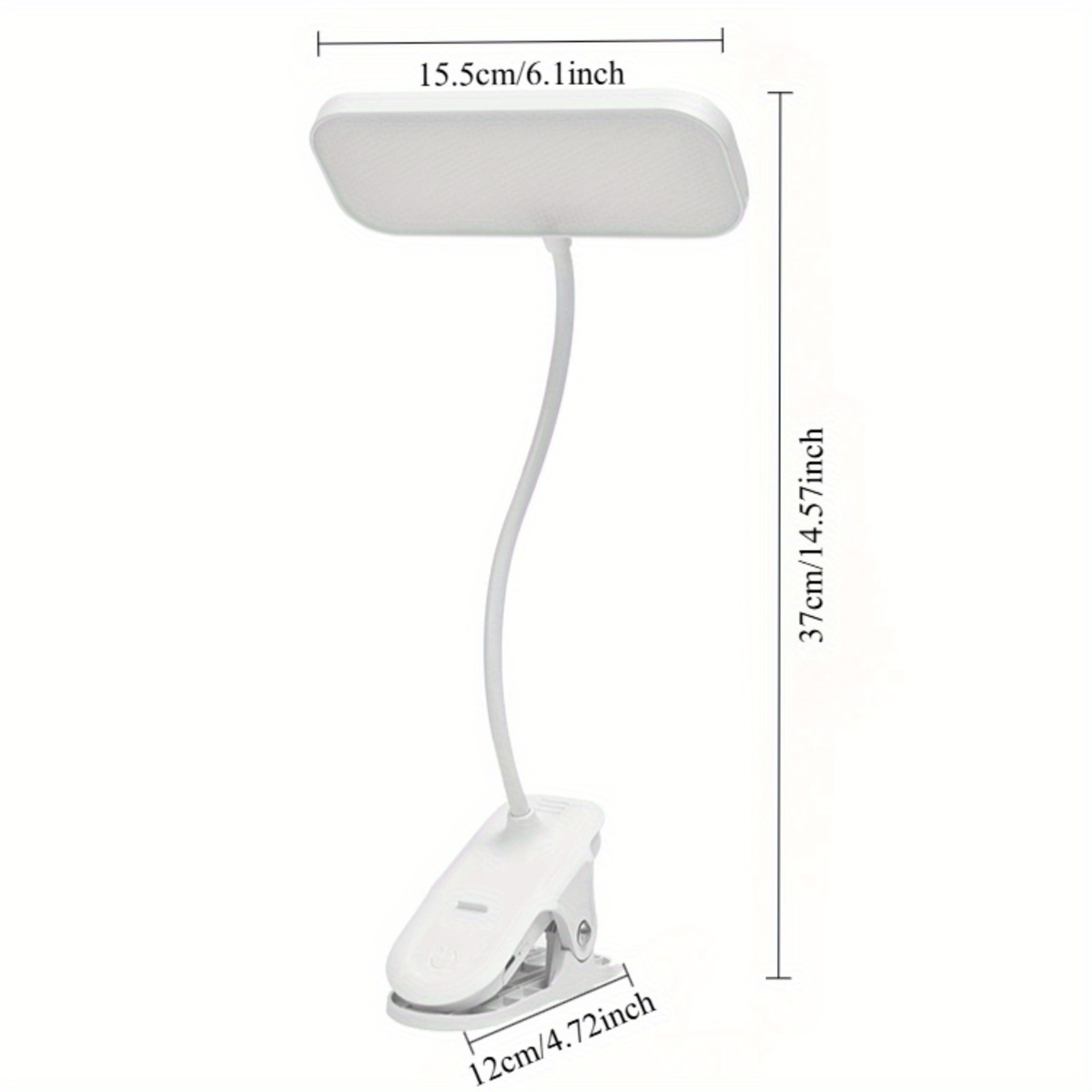 USB Rechargeable Clip-On Lamp | LED Touch Dimming Light for Reading & Office – view 2