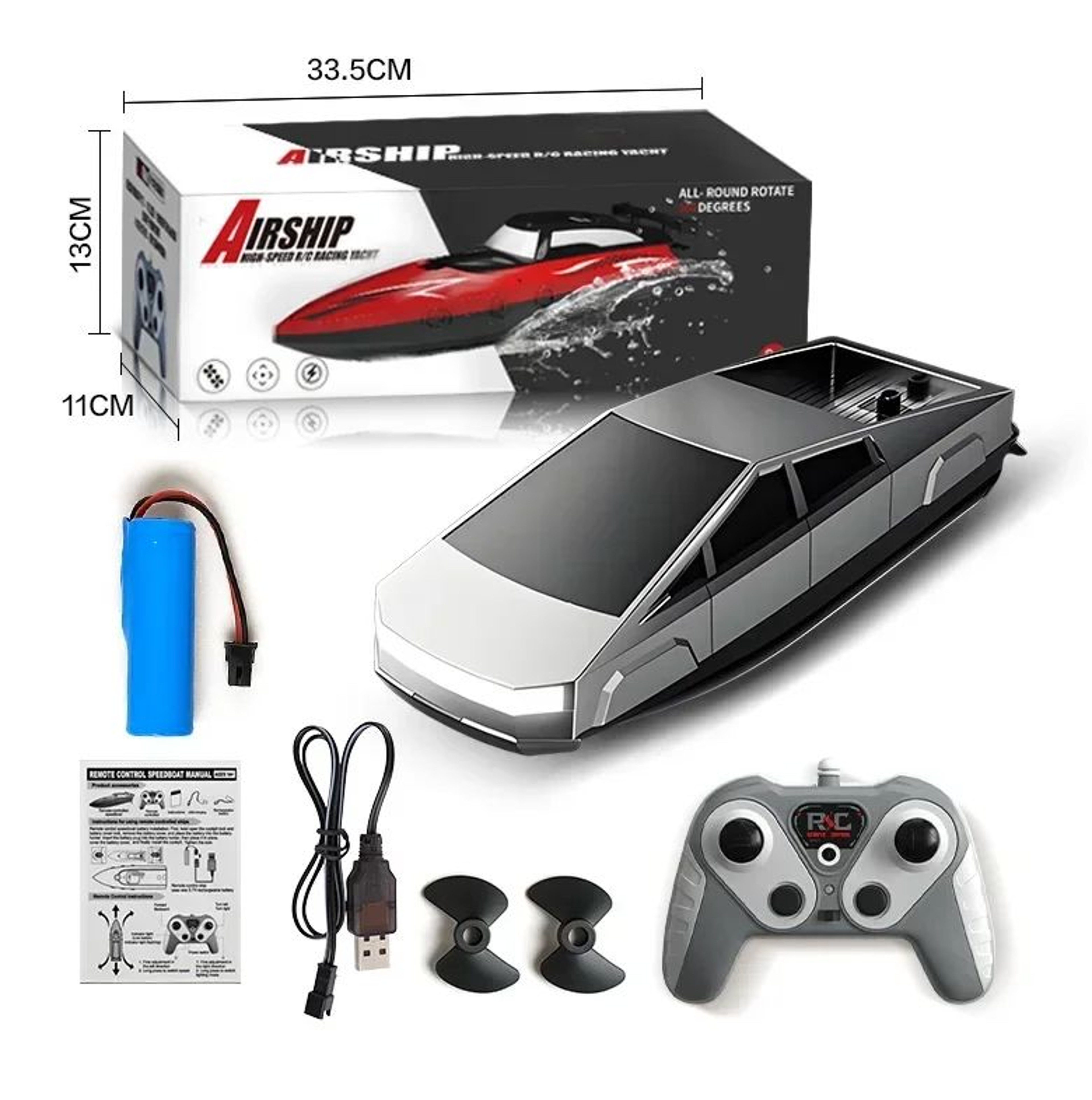 Cyberpunk High Speed RC Racing Boat With Dual Motor And Waterproof Remote 8