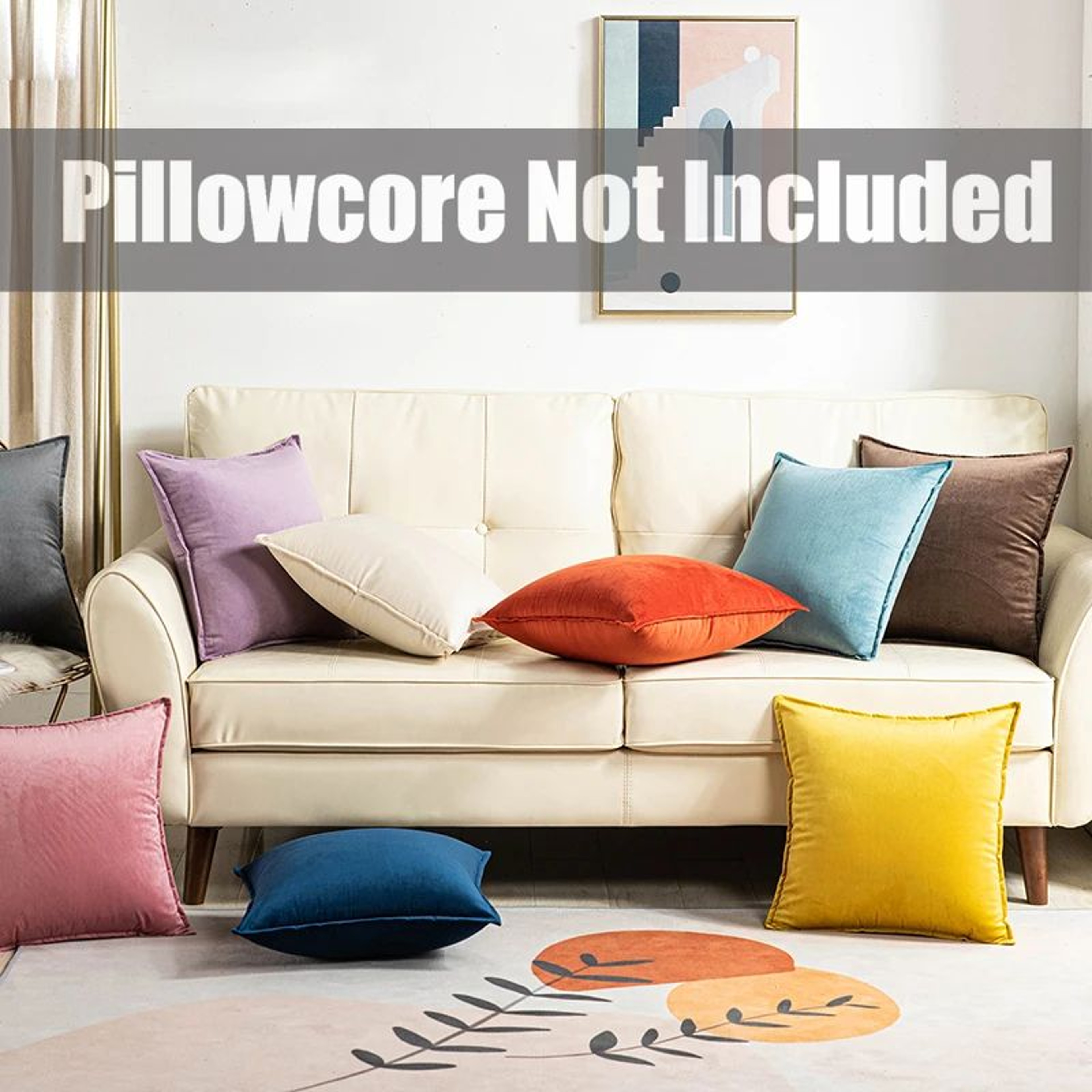 Super Soft Velvet Cushion Cover Solid Color Decorative Pillow Cover 1