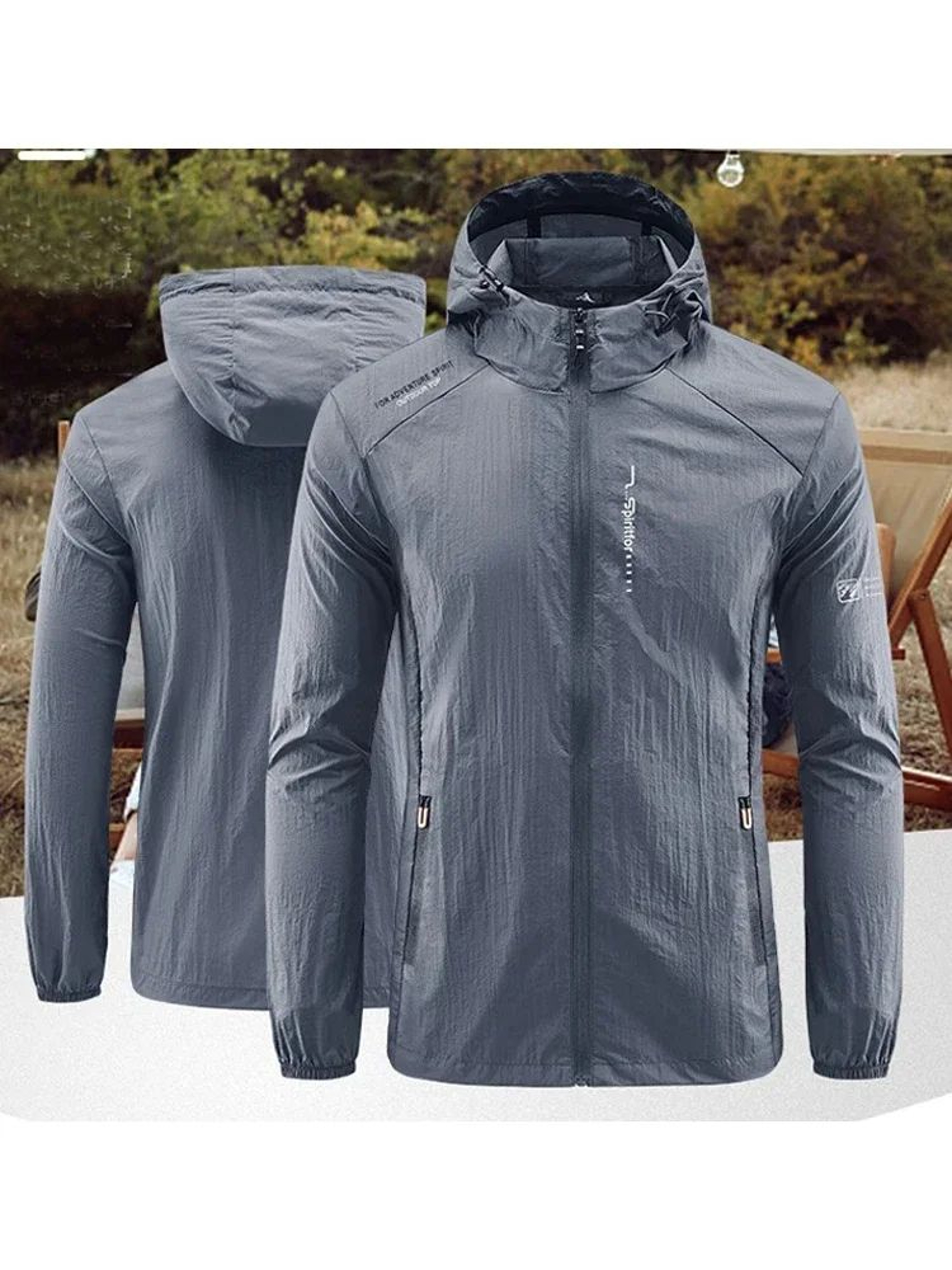 Mens UPF 50 UV Protection Windbreaker Lightweight Hooded Sun Jacket 6