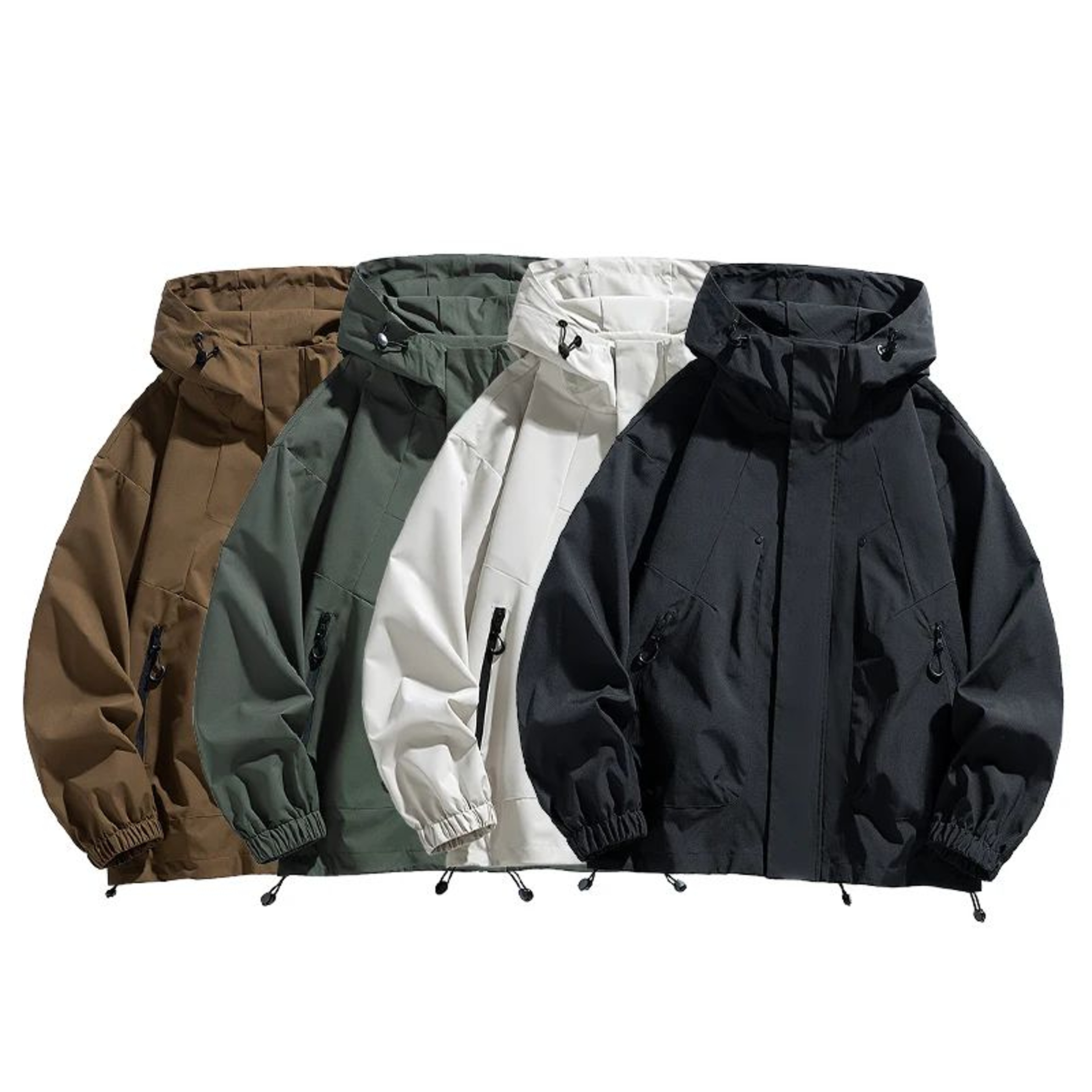 Mens Oversized Hooded Windbreaker Waterproof Trench Jacket 6XL8XL 2
