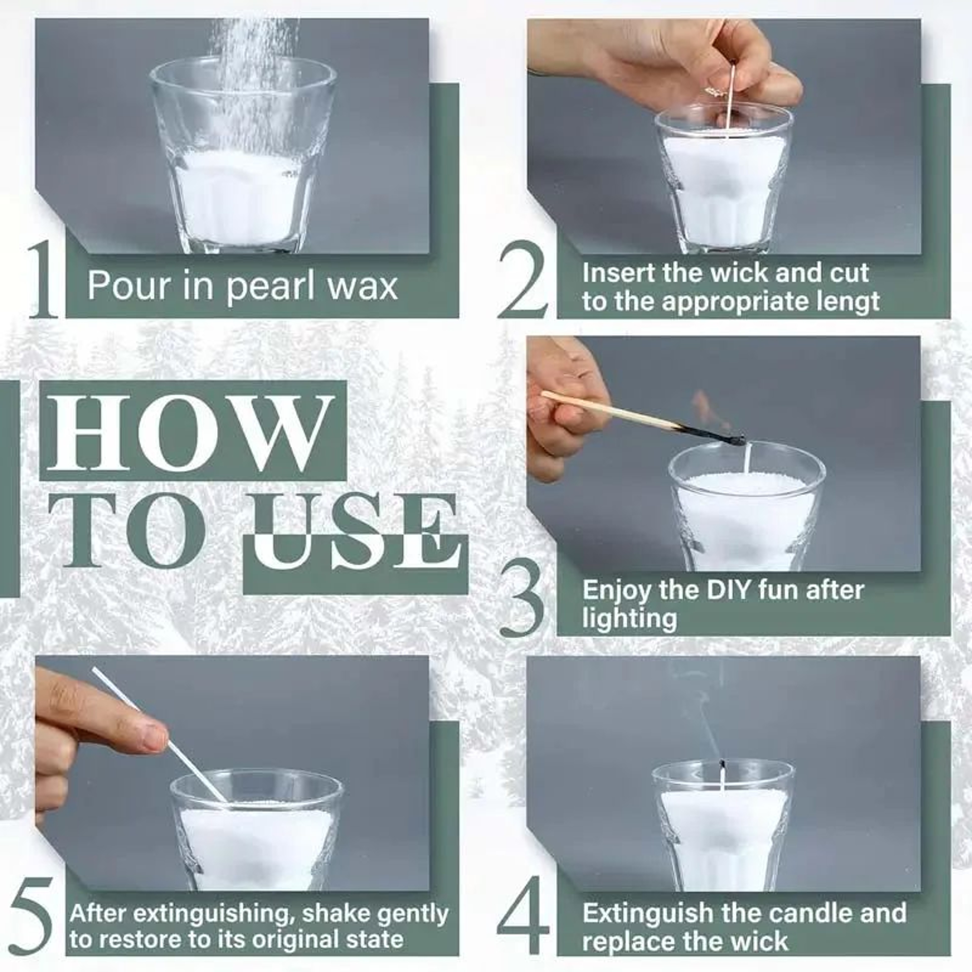 Pearl Candle Wax DIY Candle Making Kit With Wicks 200g 500g 1