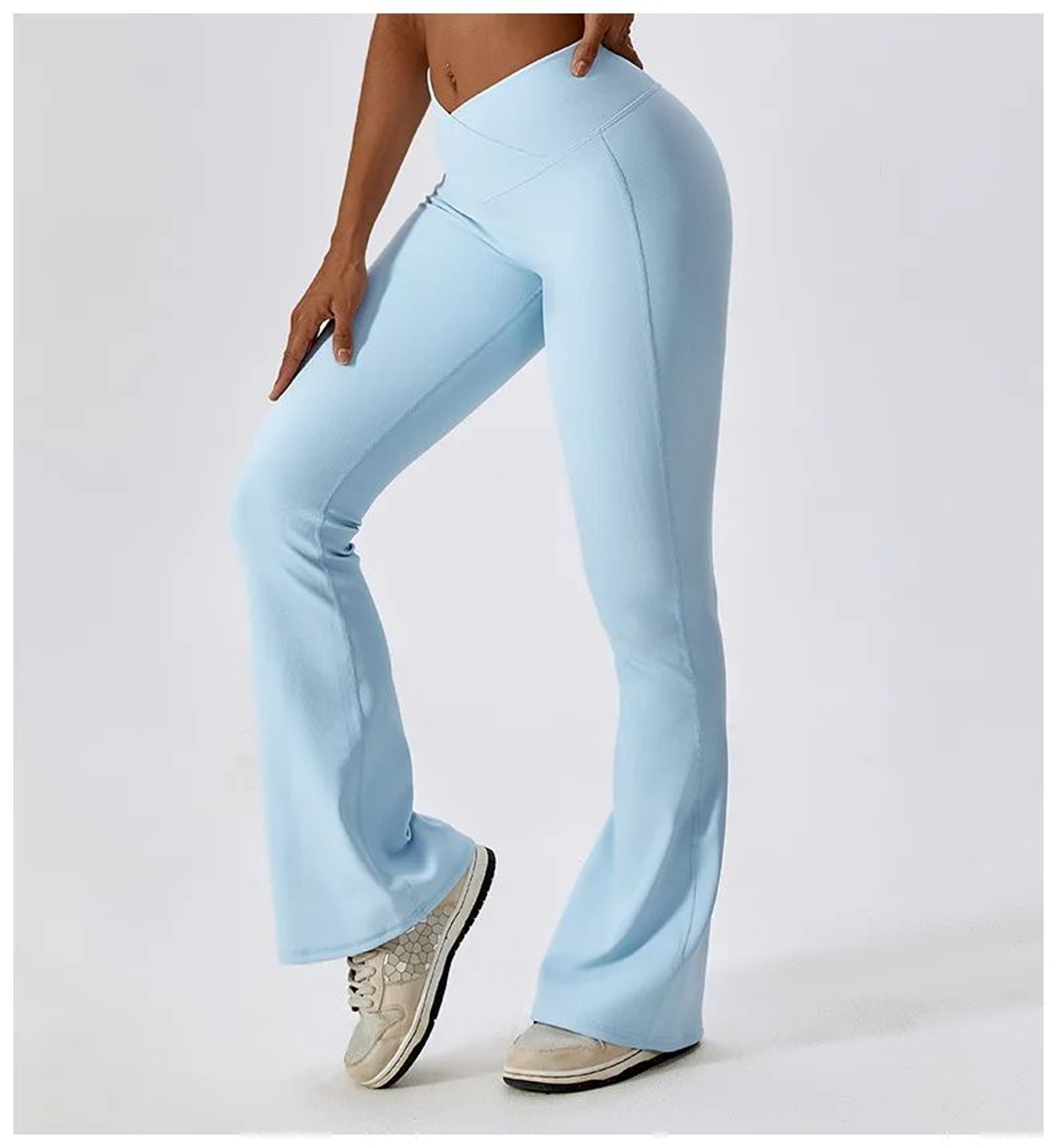 Womens High Waist Flared Yoga Fitness Leggings 8