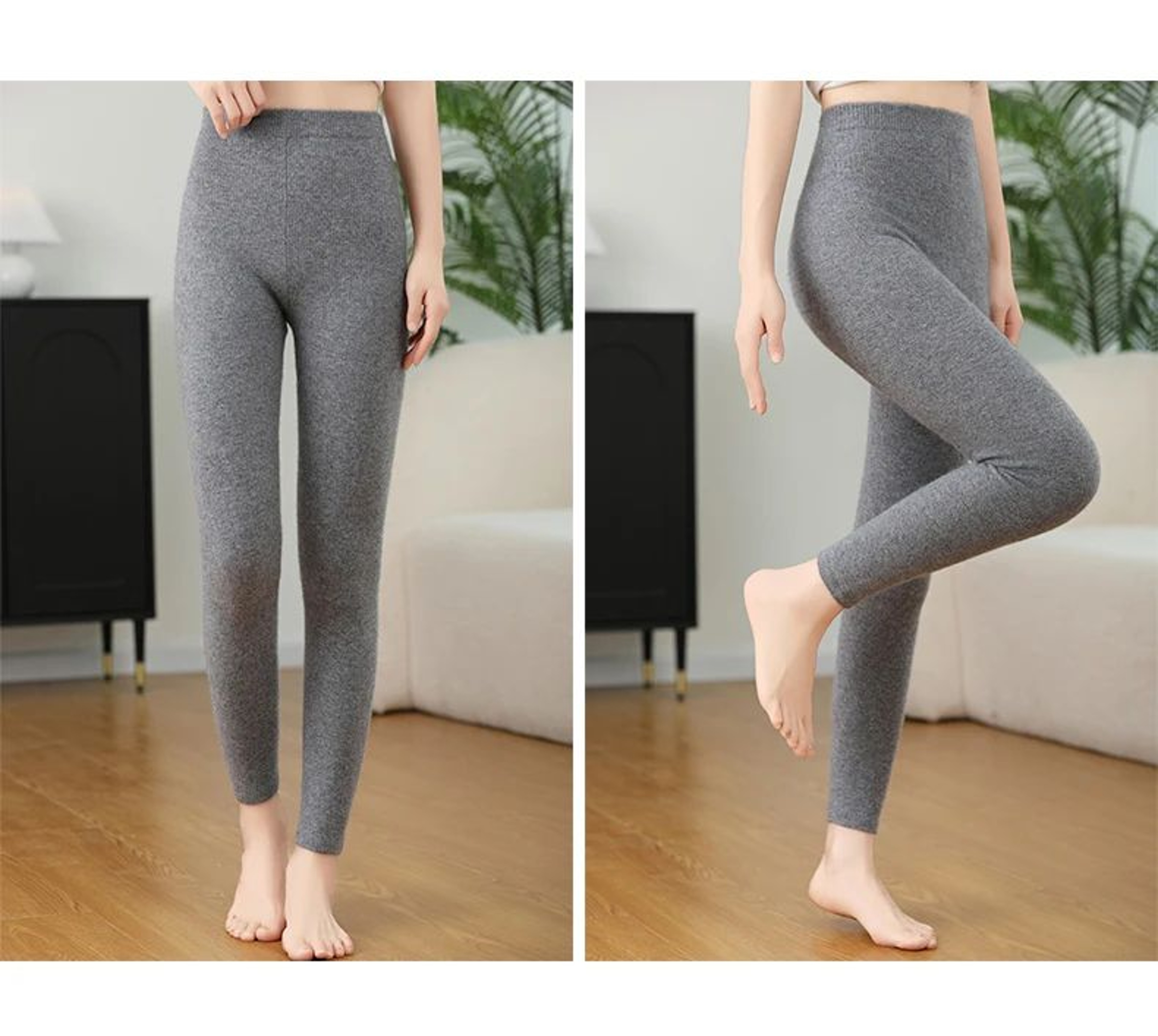 Women Winter Cashmere Wool Knit Leggings High Elastic Warm Pants 6