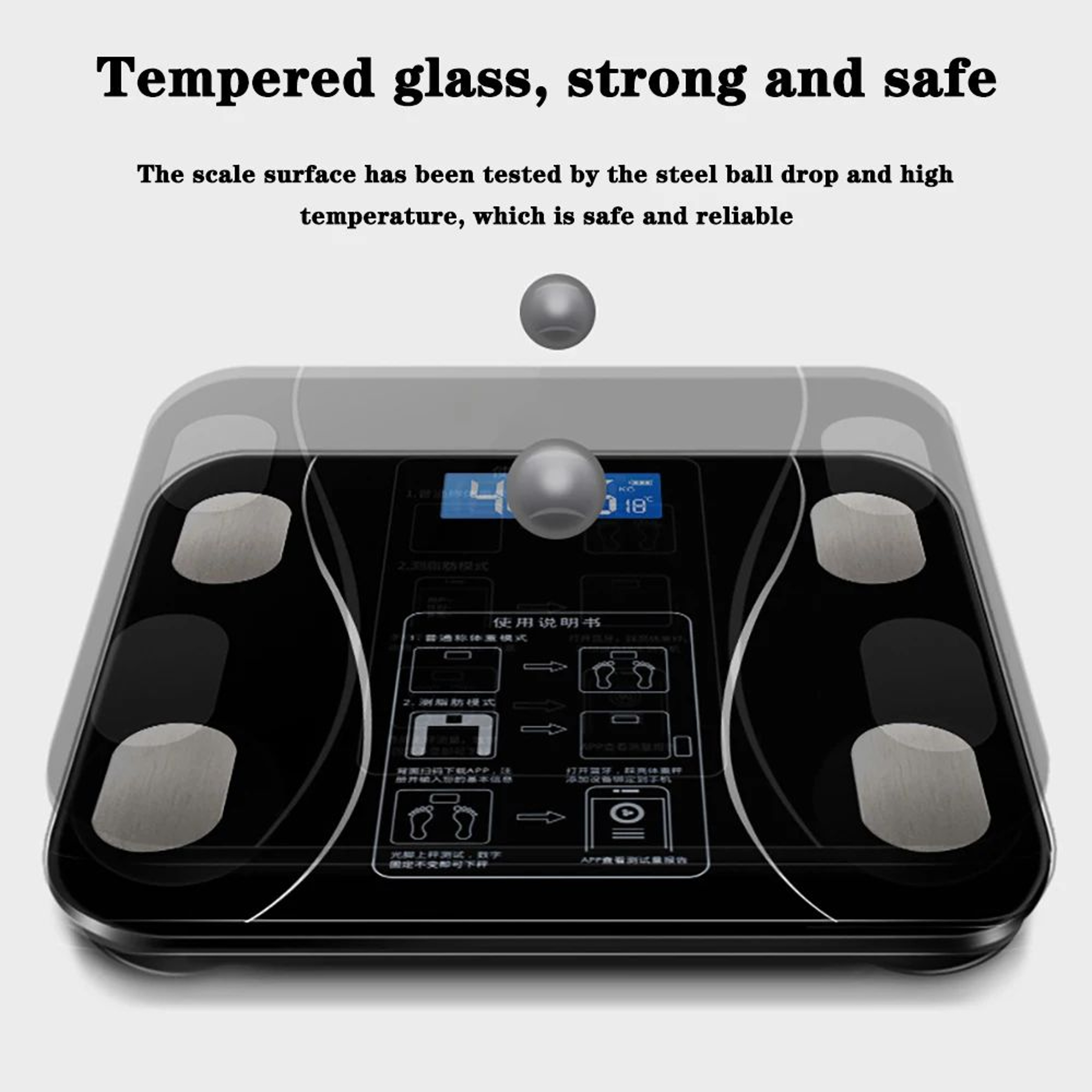 Bluetooth Smart Body Weight Scale Rechargeable Digital Scale 1
