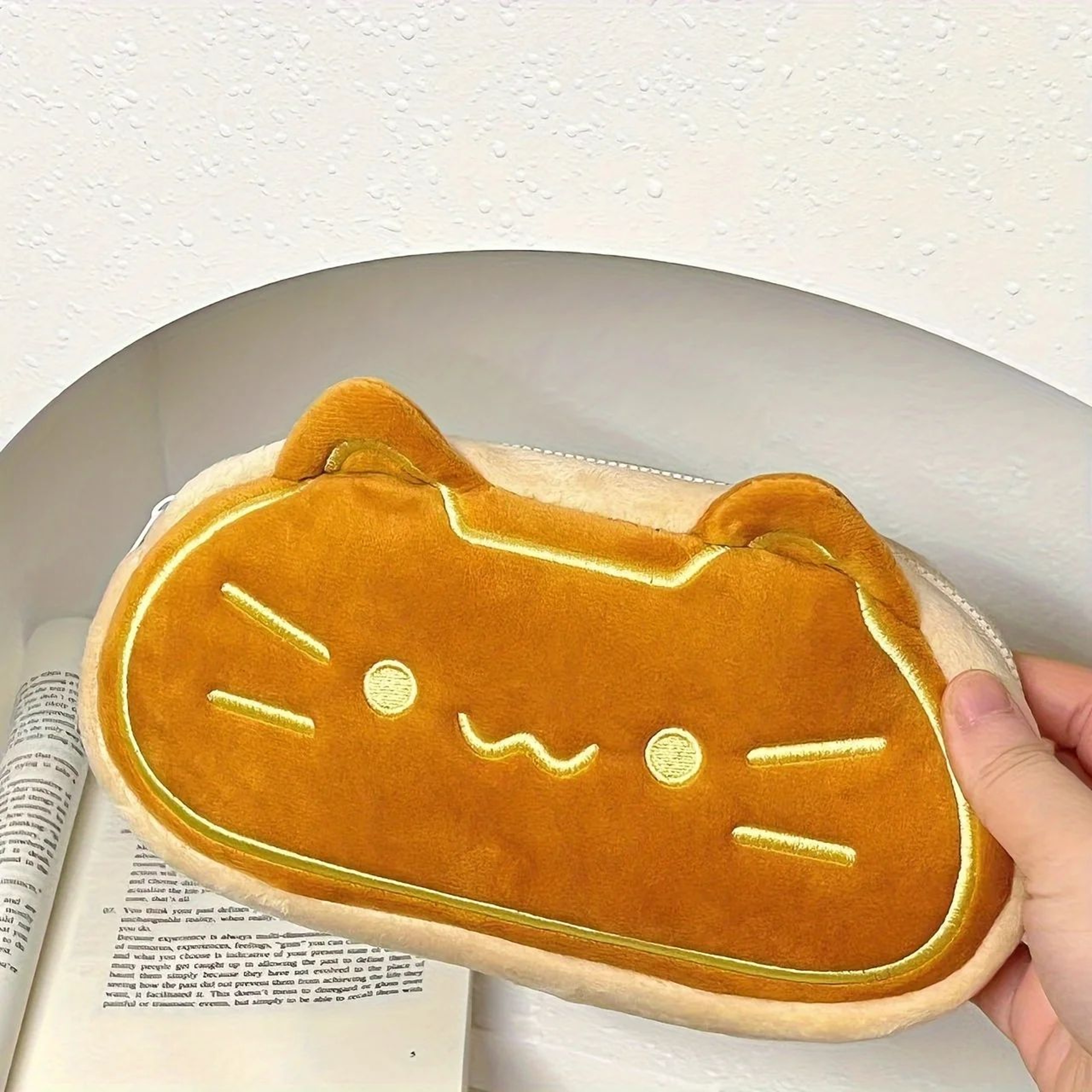 Cute Caramel Cat Plush Pencil Case Large Capacity 6