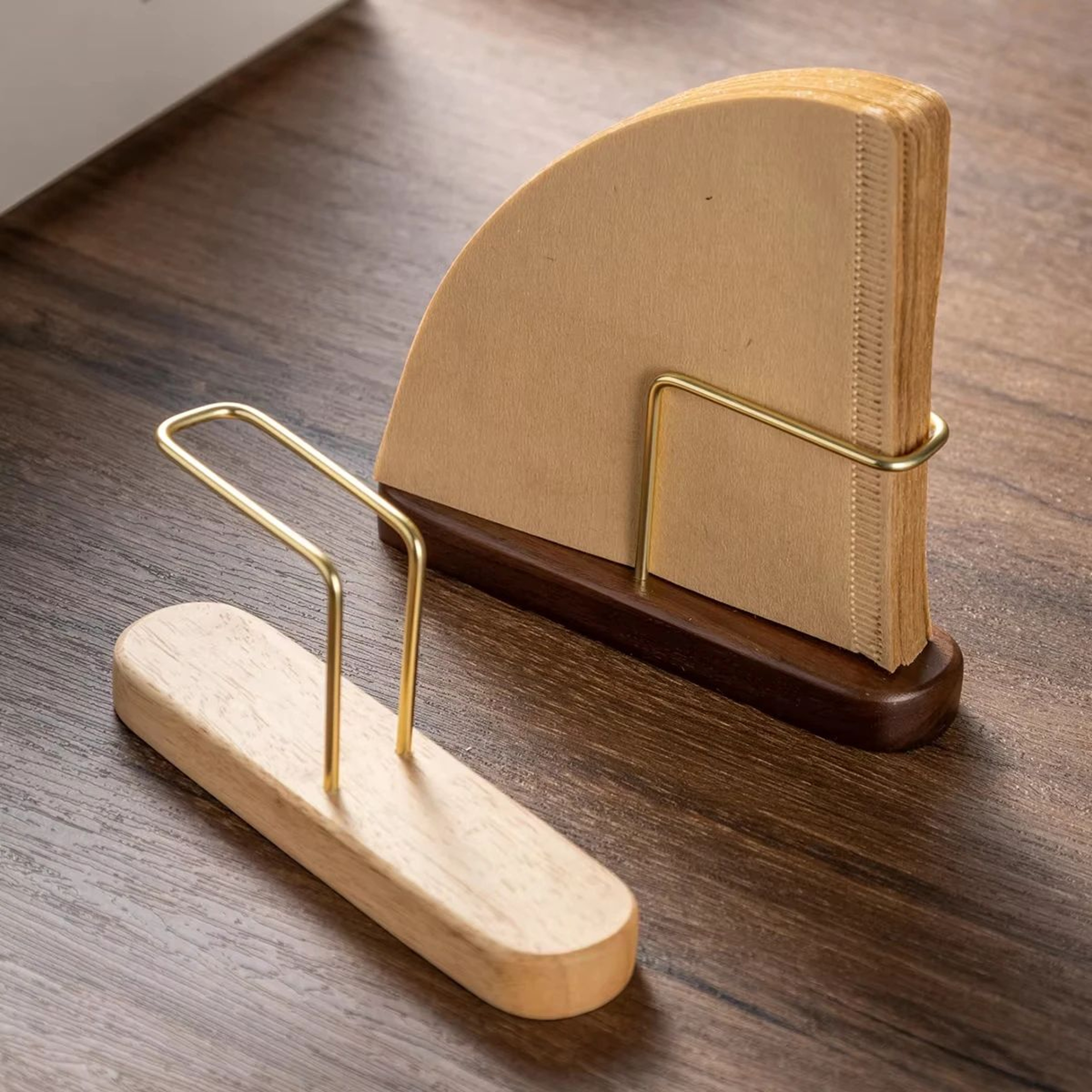 Wooden Coffee Filter Paper Holder Vertical Storage Rack 7