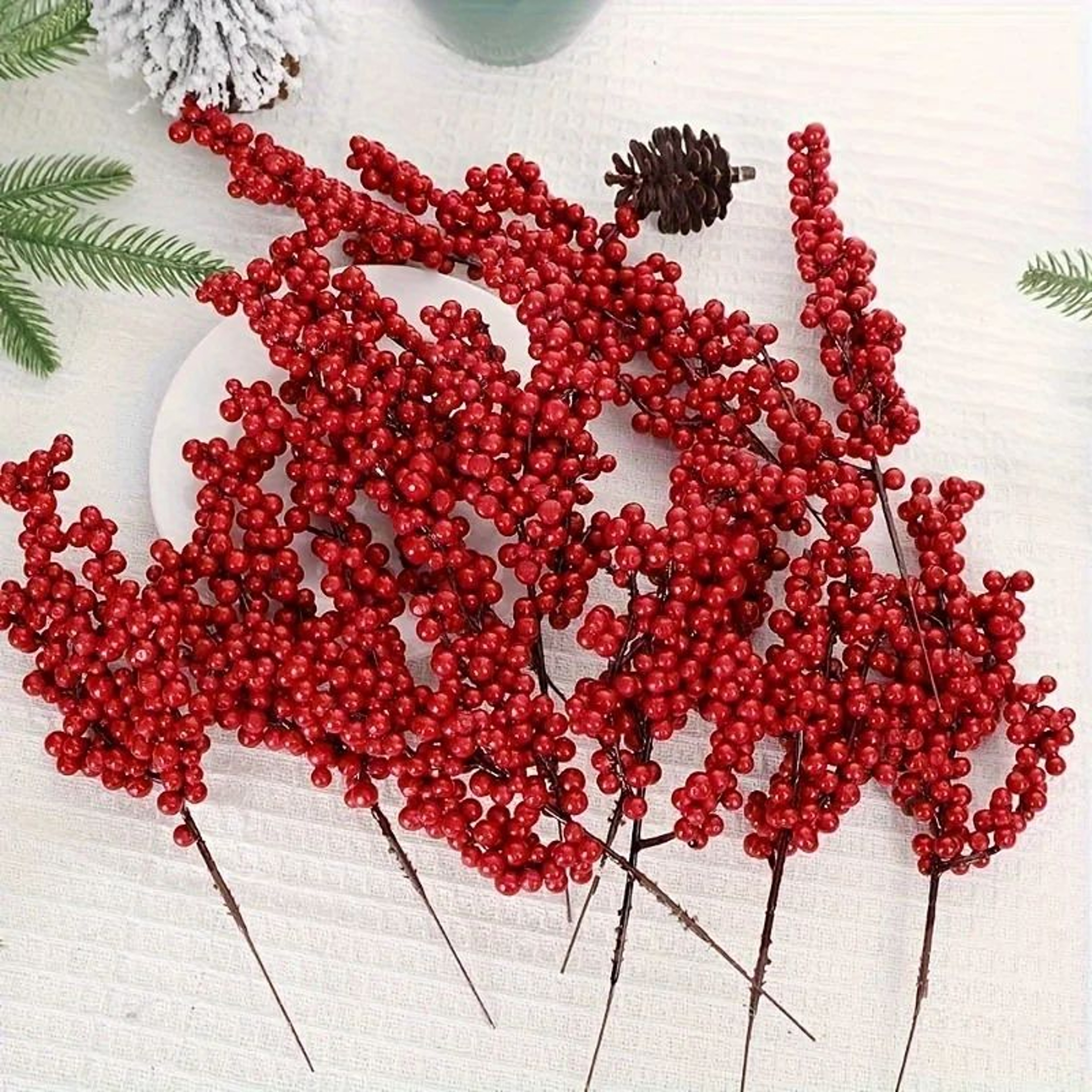 Artificial Christmas Red Berry Decoration Set 4