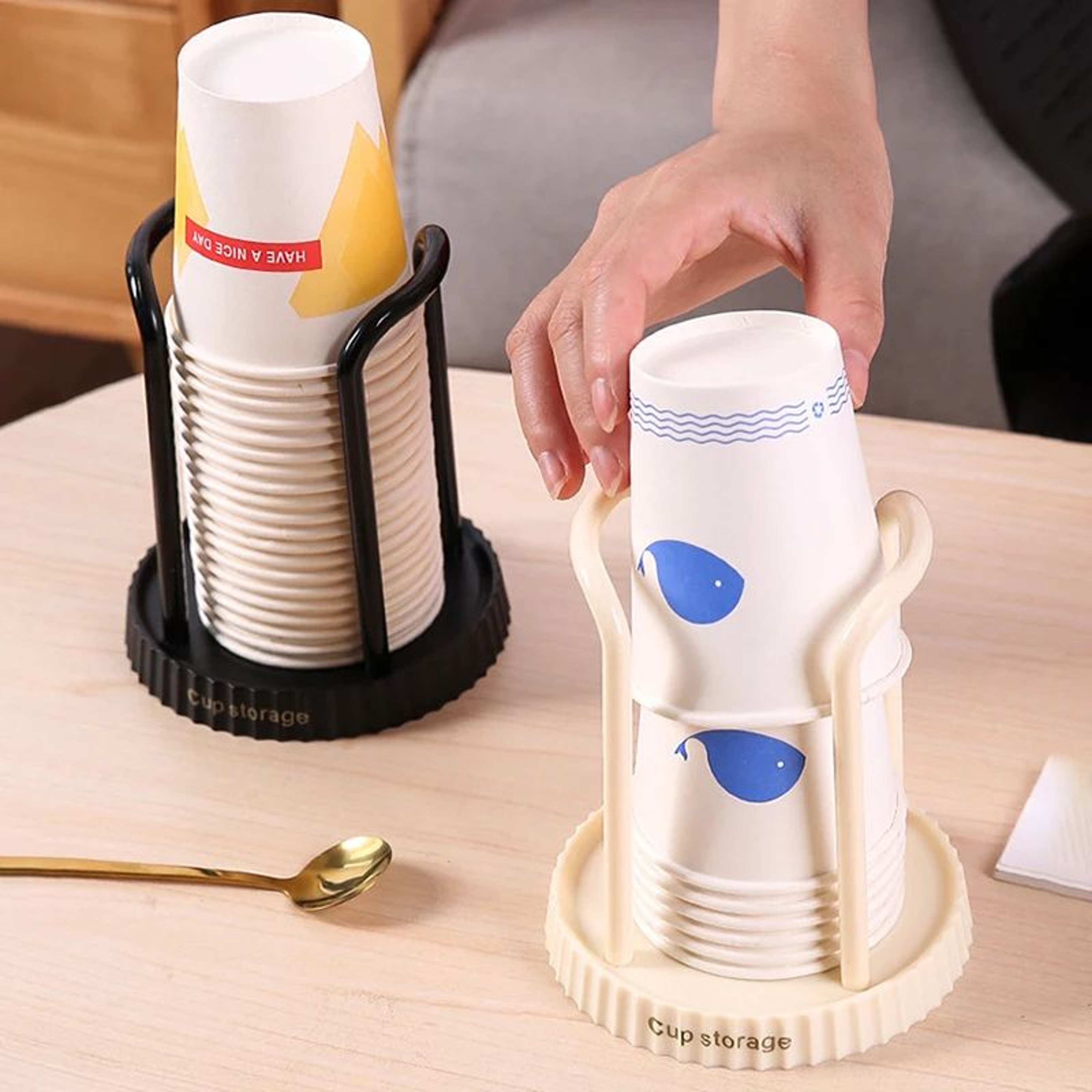 Desktop Disposable Paper Cup Holder Storage Rack 3