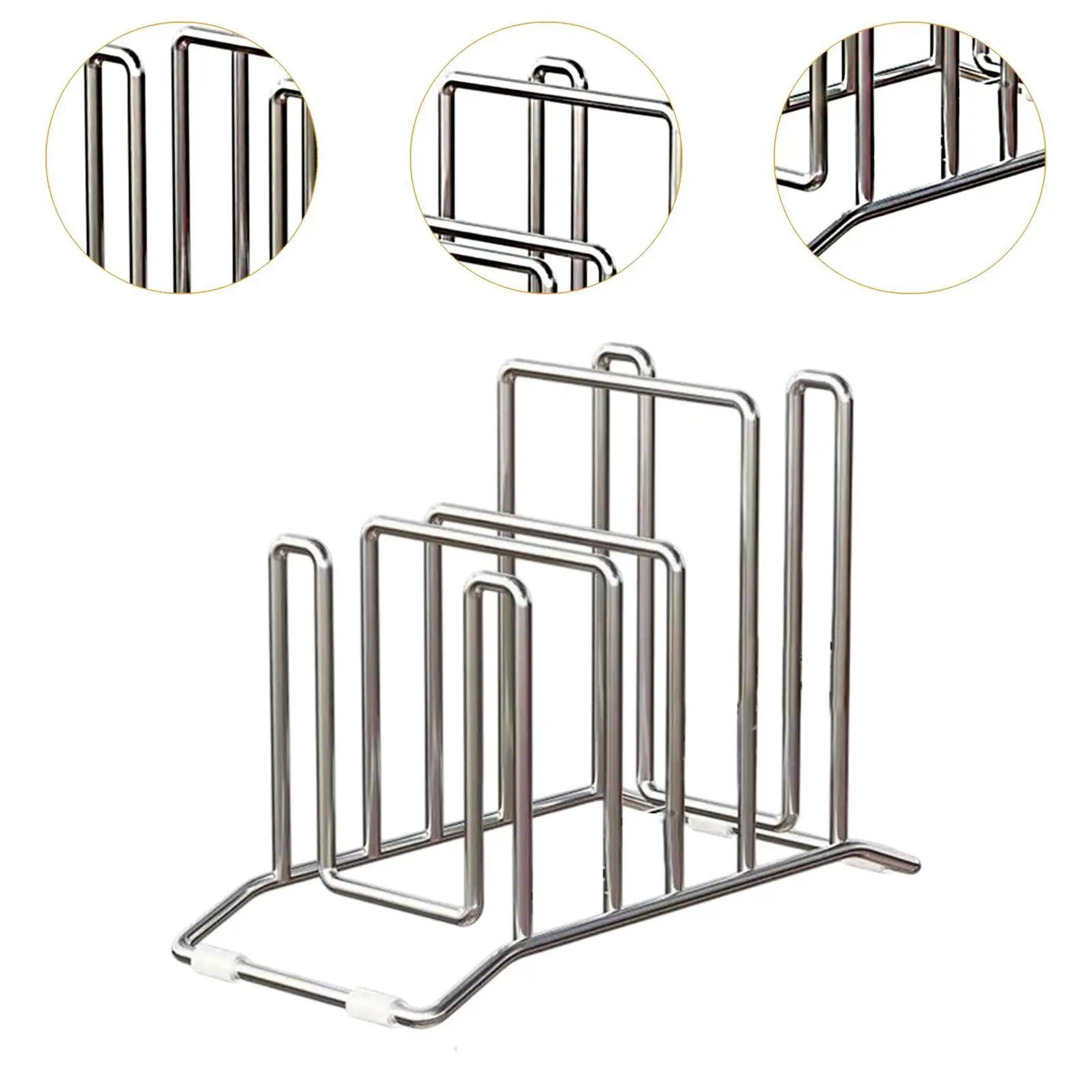 Stainless Steel Pot Lid And Cutting Board Rack 4
