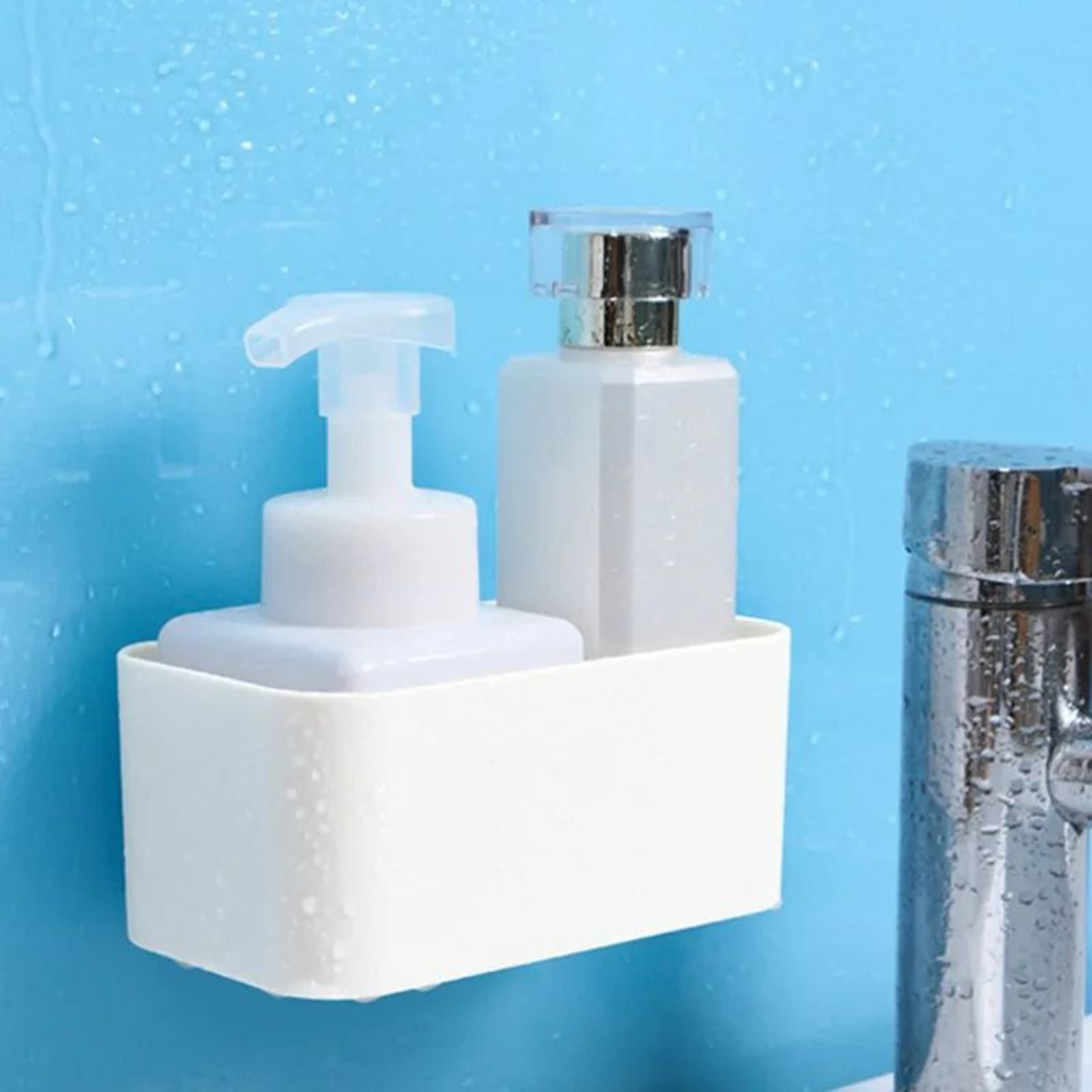 Wall Mounted Cosmetic Storage Box Adhesive Organizer 3