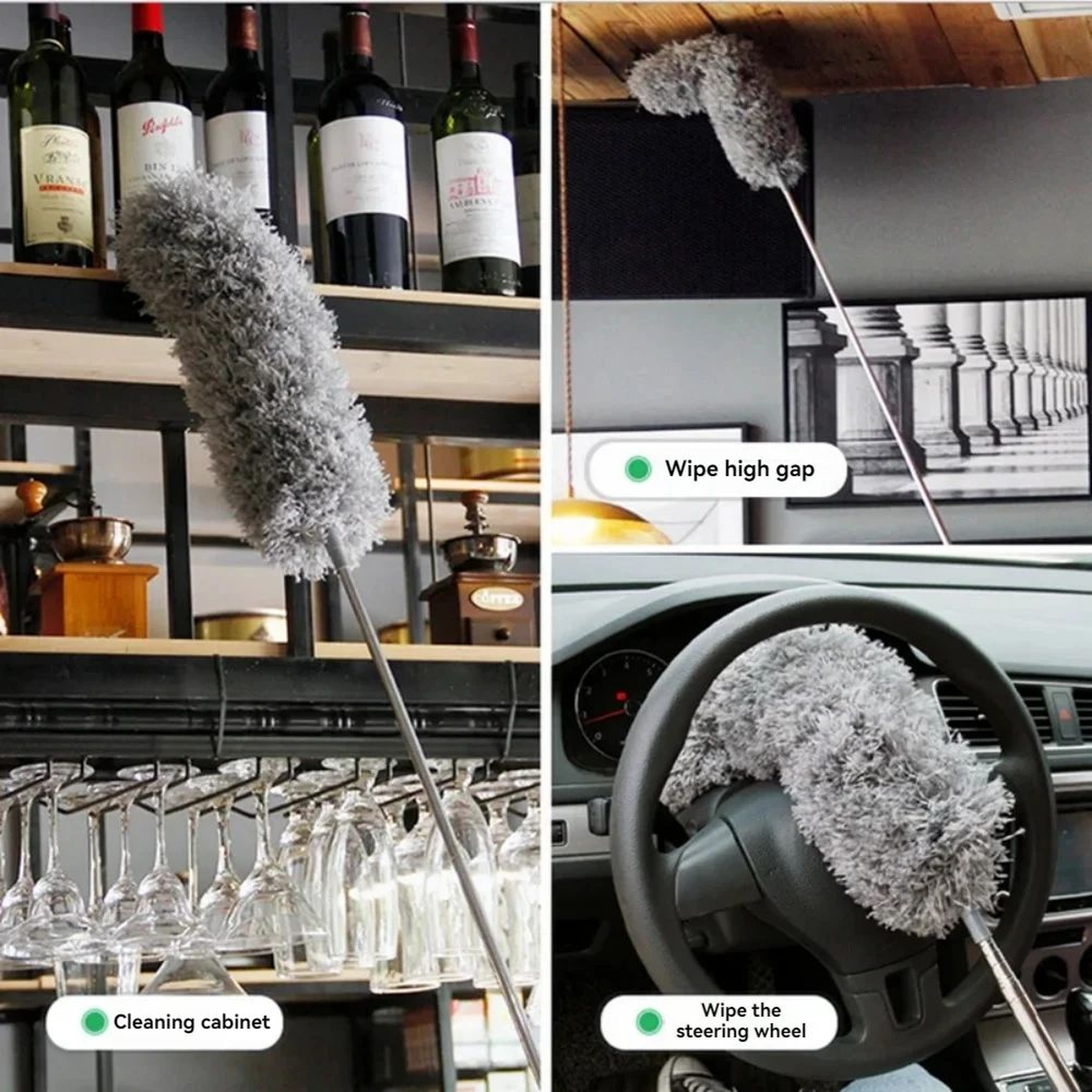 Gray Flexible Cleaning Duster Gap Dust Brush Lightweight Tool 6