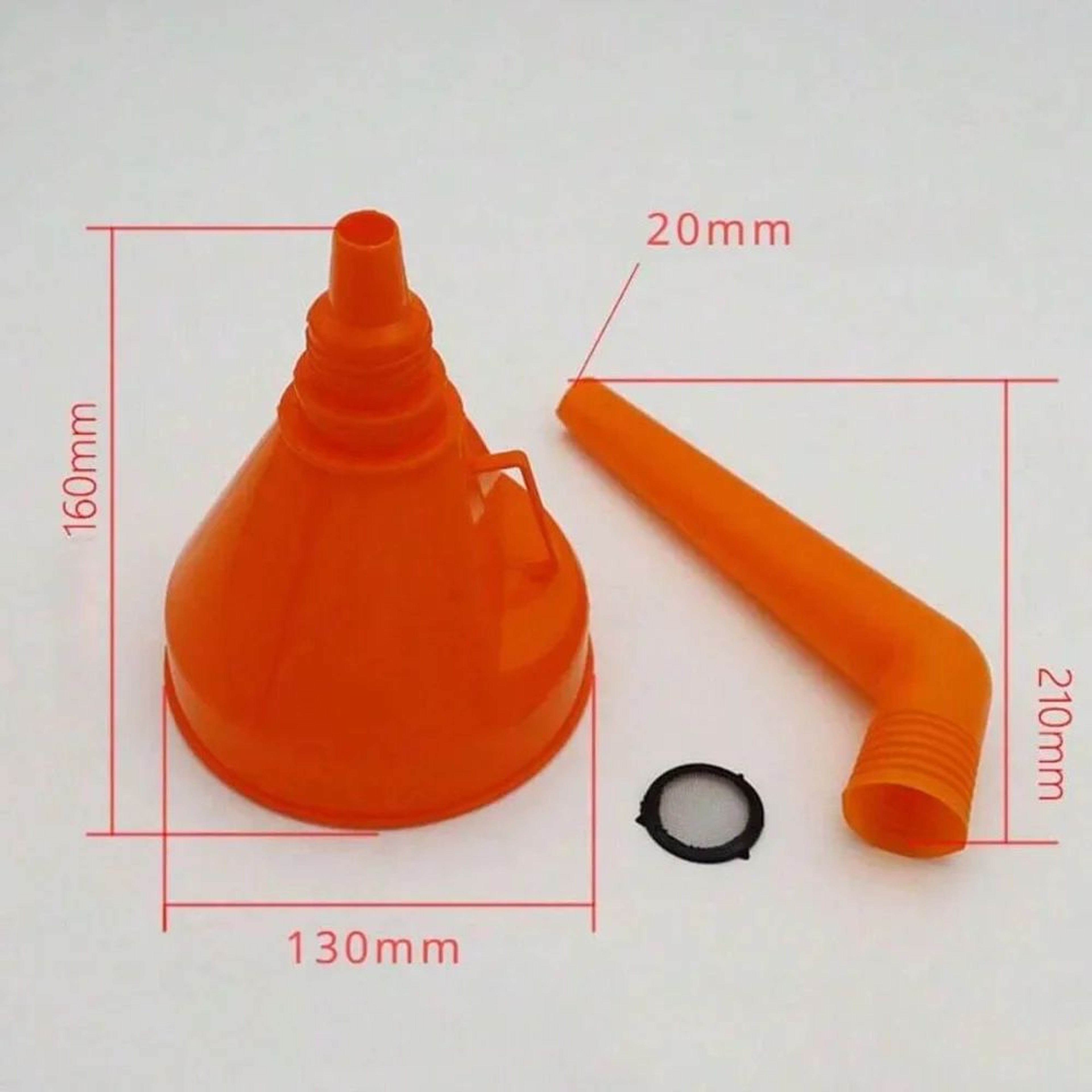 Long Neck Oil Funnel With Filter Car Motorcycle Tool 5