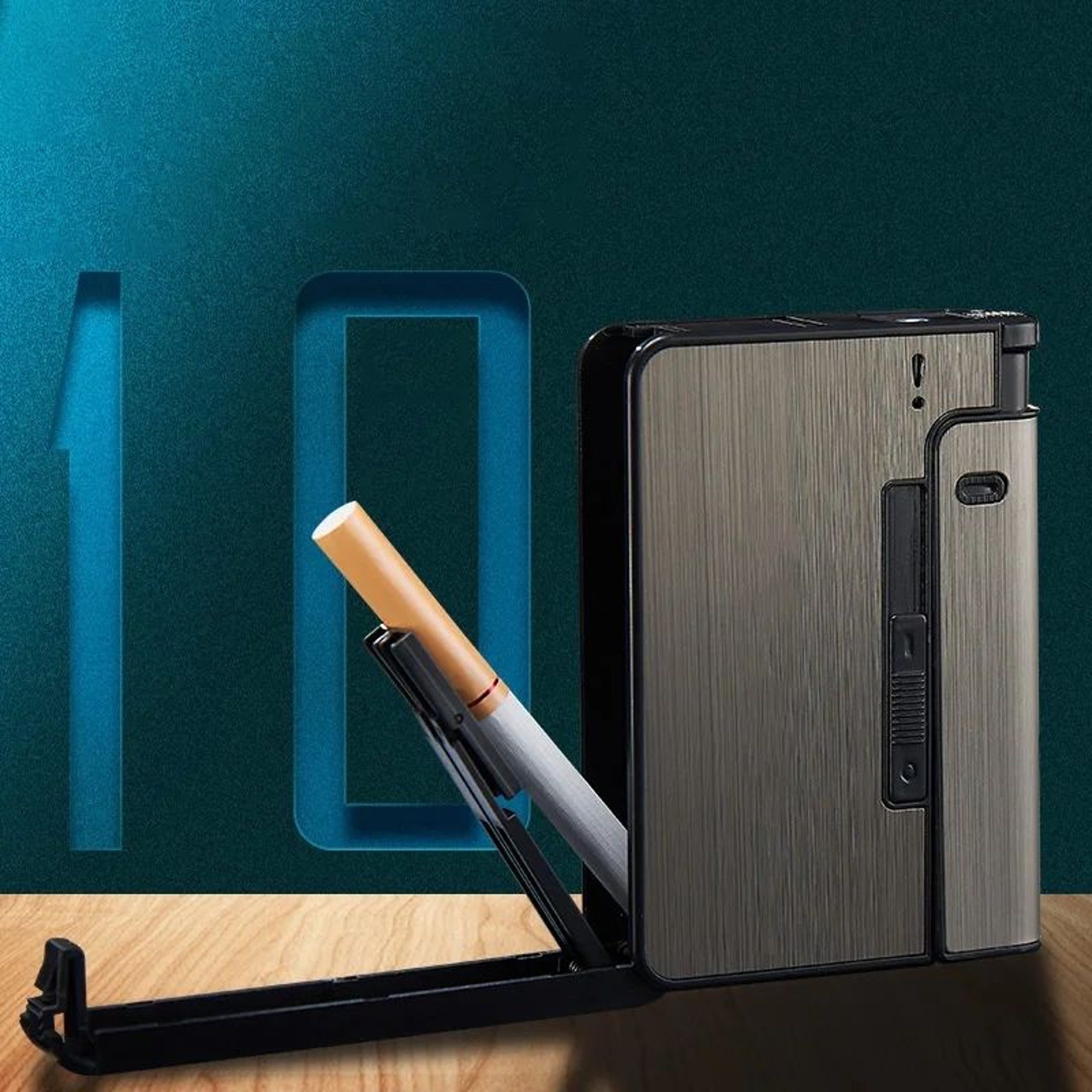 Automatic Metal Cigarette Case Portable Holder Box 4