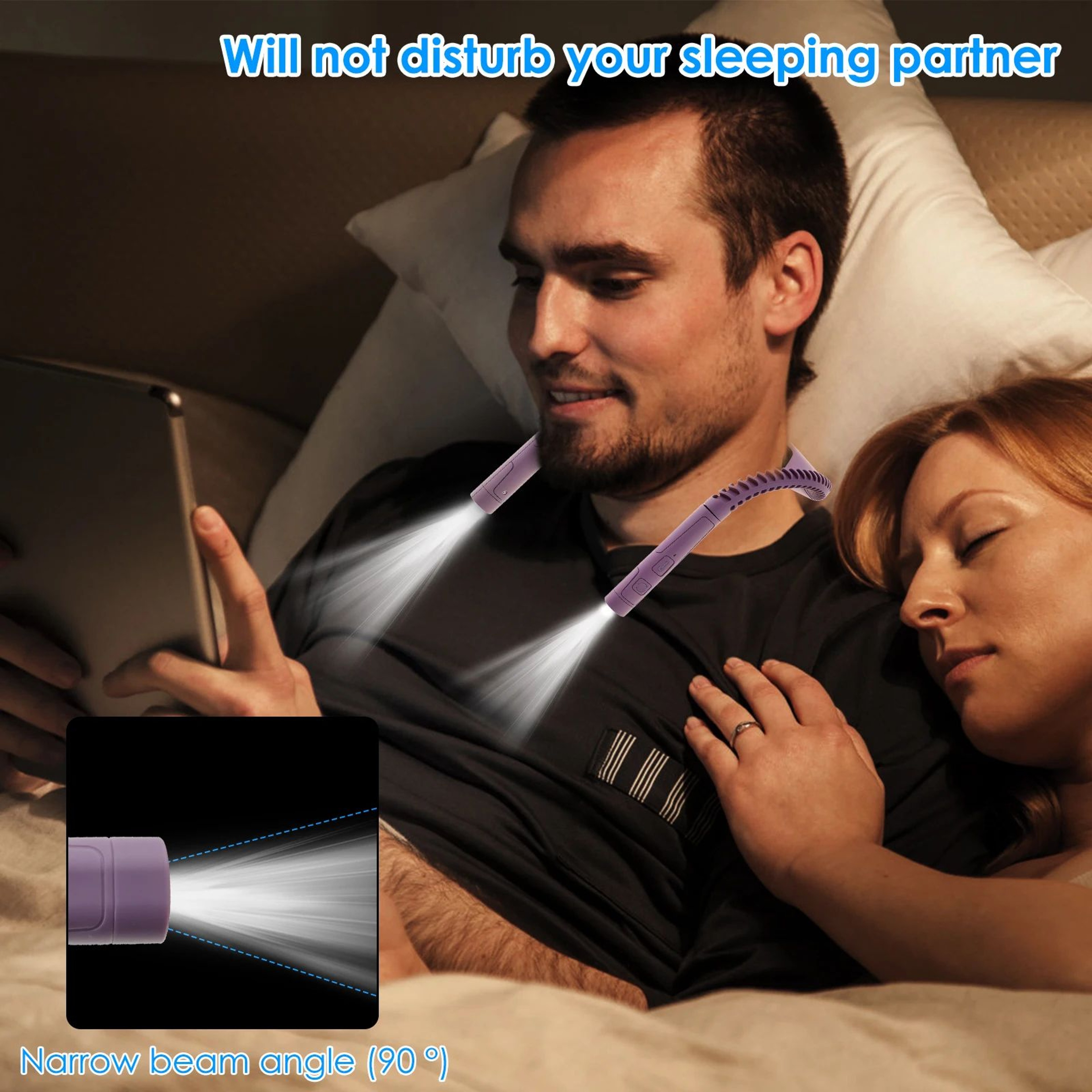 LED Neck Reading Light Rechargeable Bendable Book Light 3