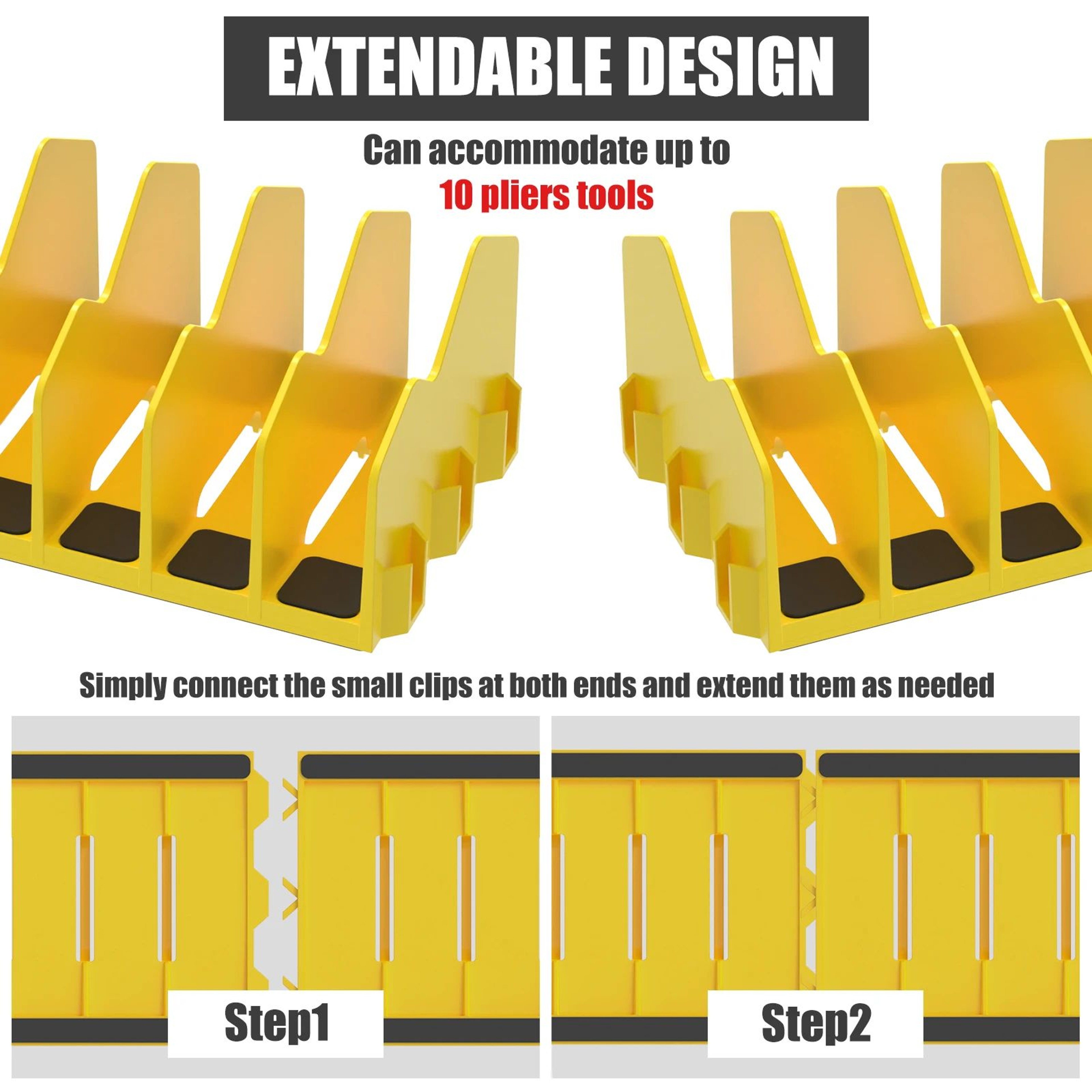 Plier Organizer Rack 10 Slot Tool Holder Non Slip Toolbox Storage 9