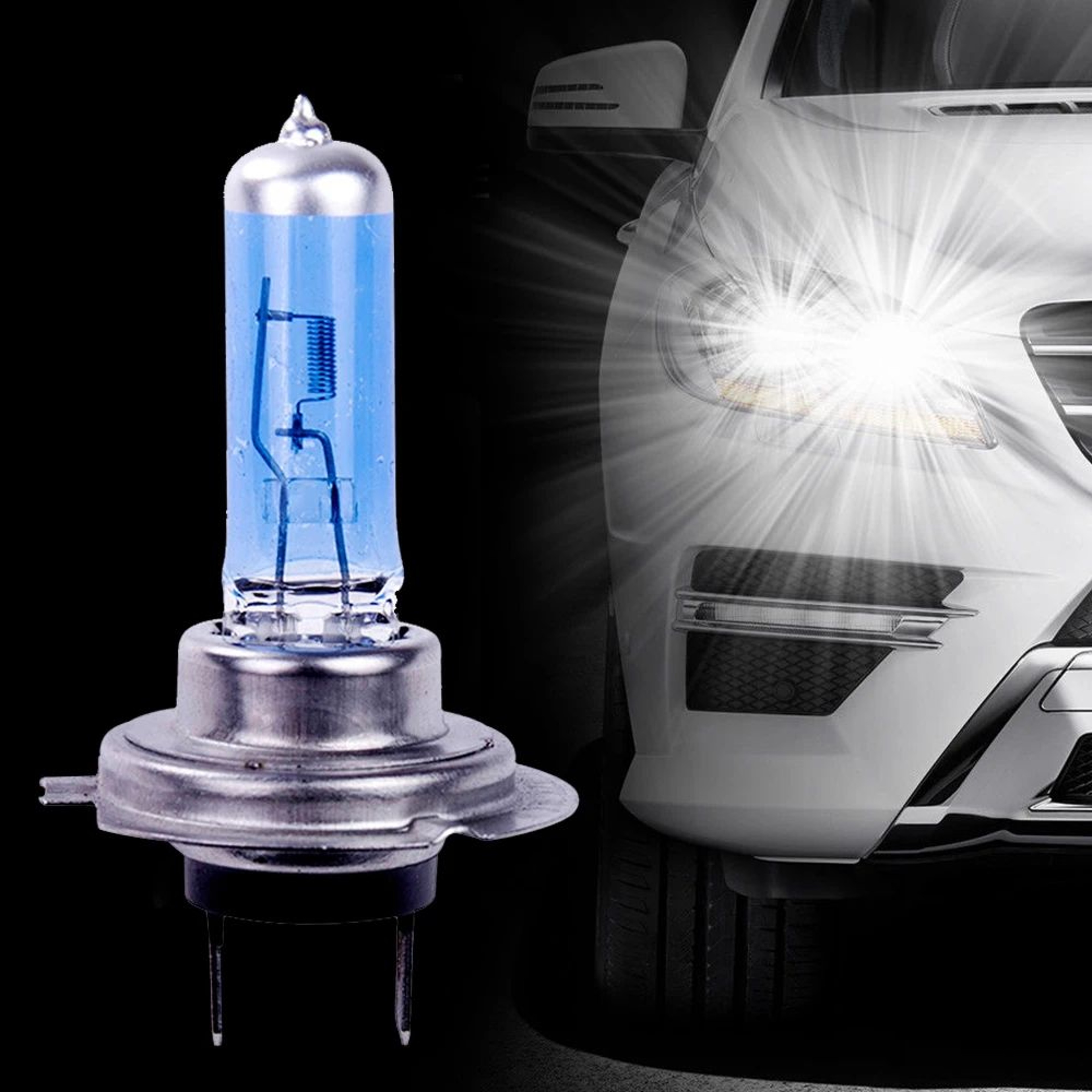 H7 Car Headlight Bulbs 100W Super Bright Fog Light Halogen LED 1