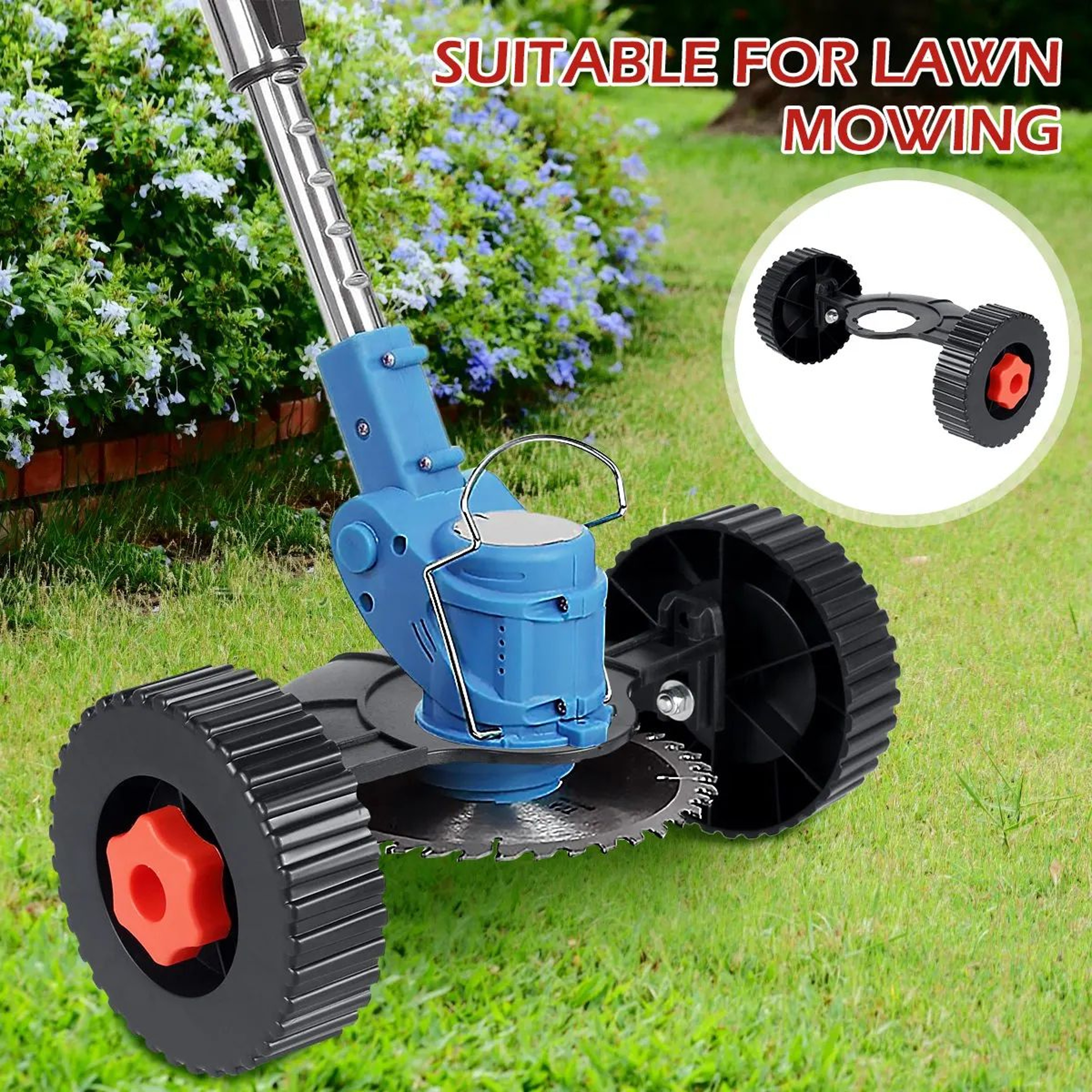 Lawn Trimmer Support Wheel Adjustable Auxiliary Wheel Attachment 1