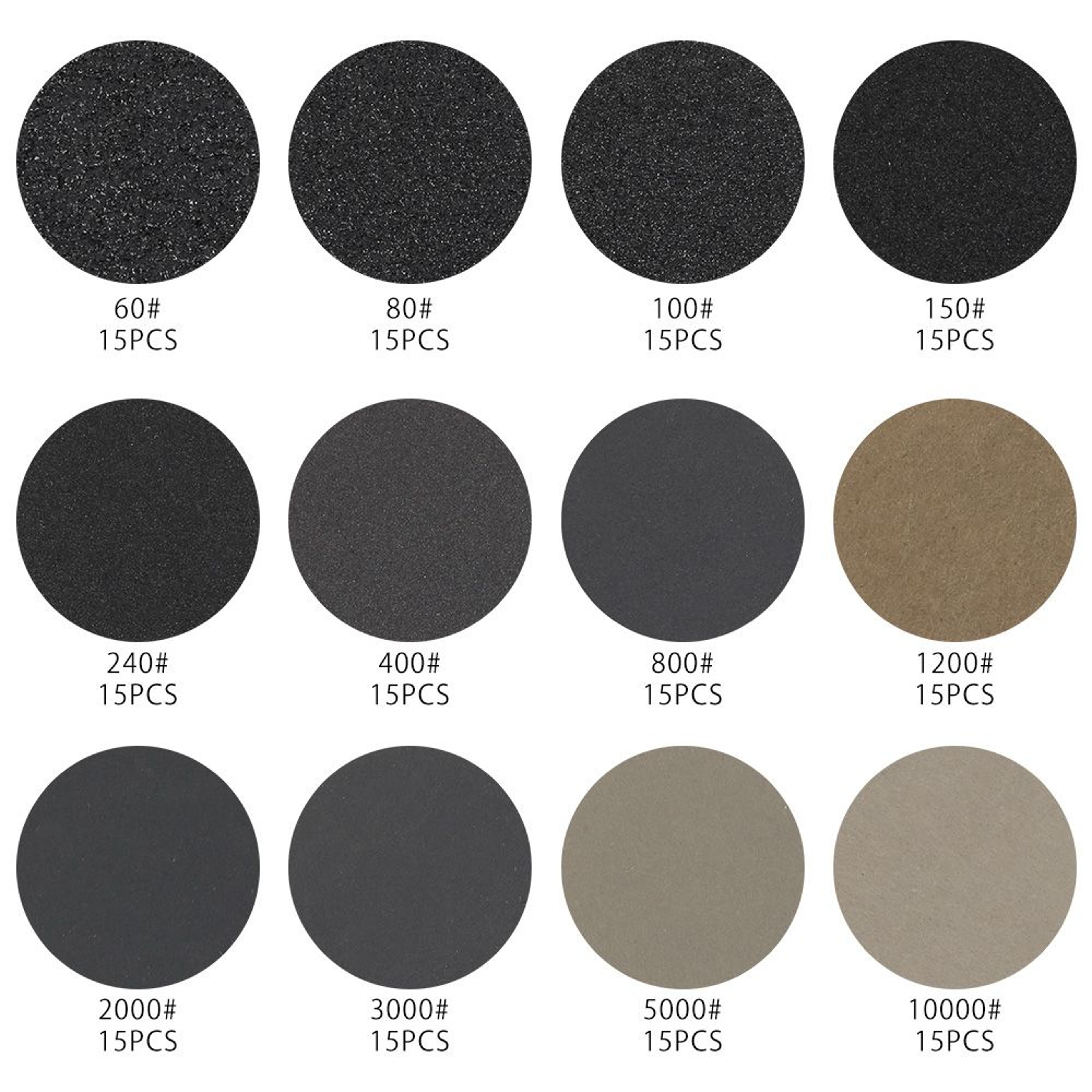 3 Inch Sanding Disc Set 100PCS 80 To 3000 Grit Hook And Loop Pads 10