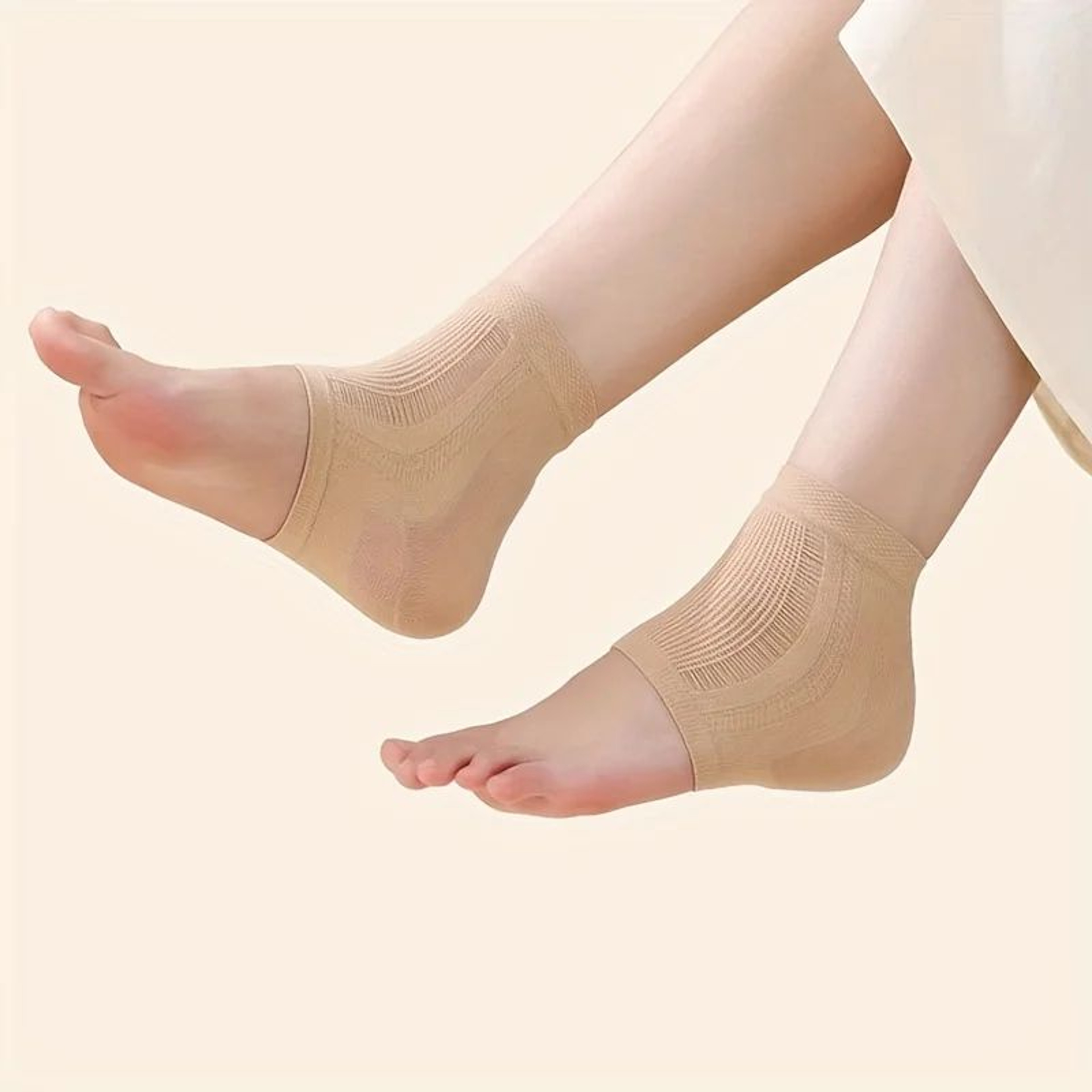 Silicone Ankle Support Socks High Elastic Compression Brace Pair 7
