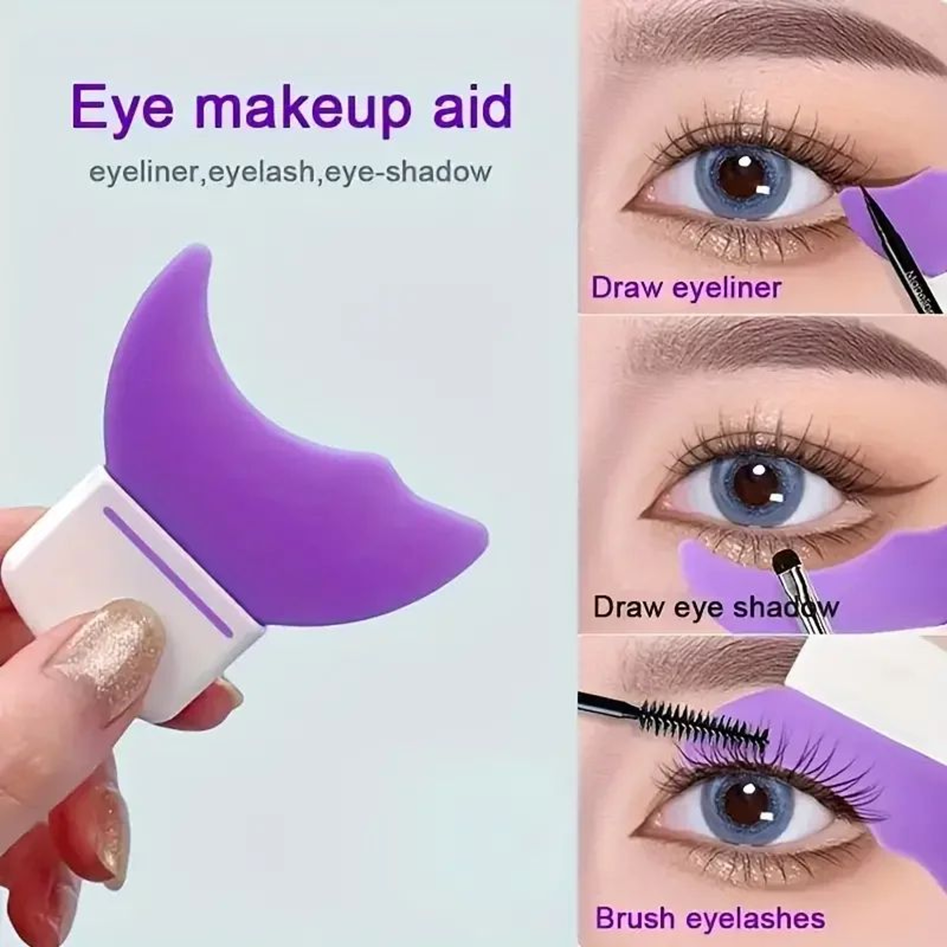 Silicone Eye Makeup Tool Multi Functional Mascara Eyeliner Guide 0