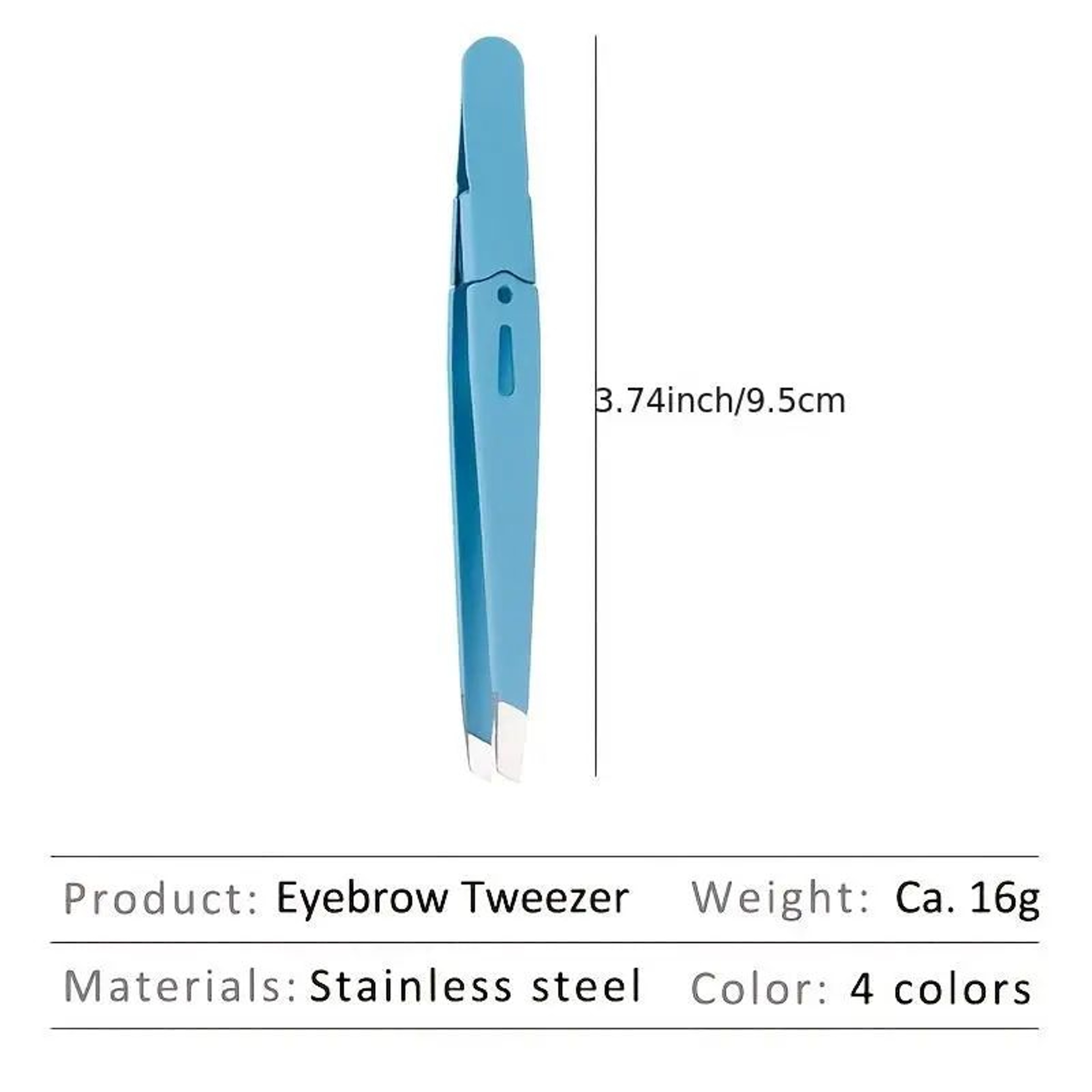 Stainless Steel Eyebrow Tweezers Slanted Tip Precision Hair Removal Tool 3