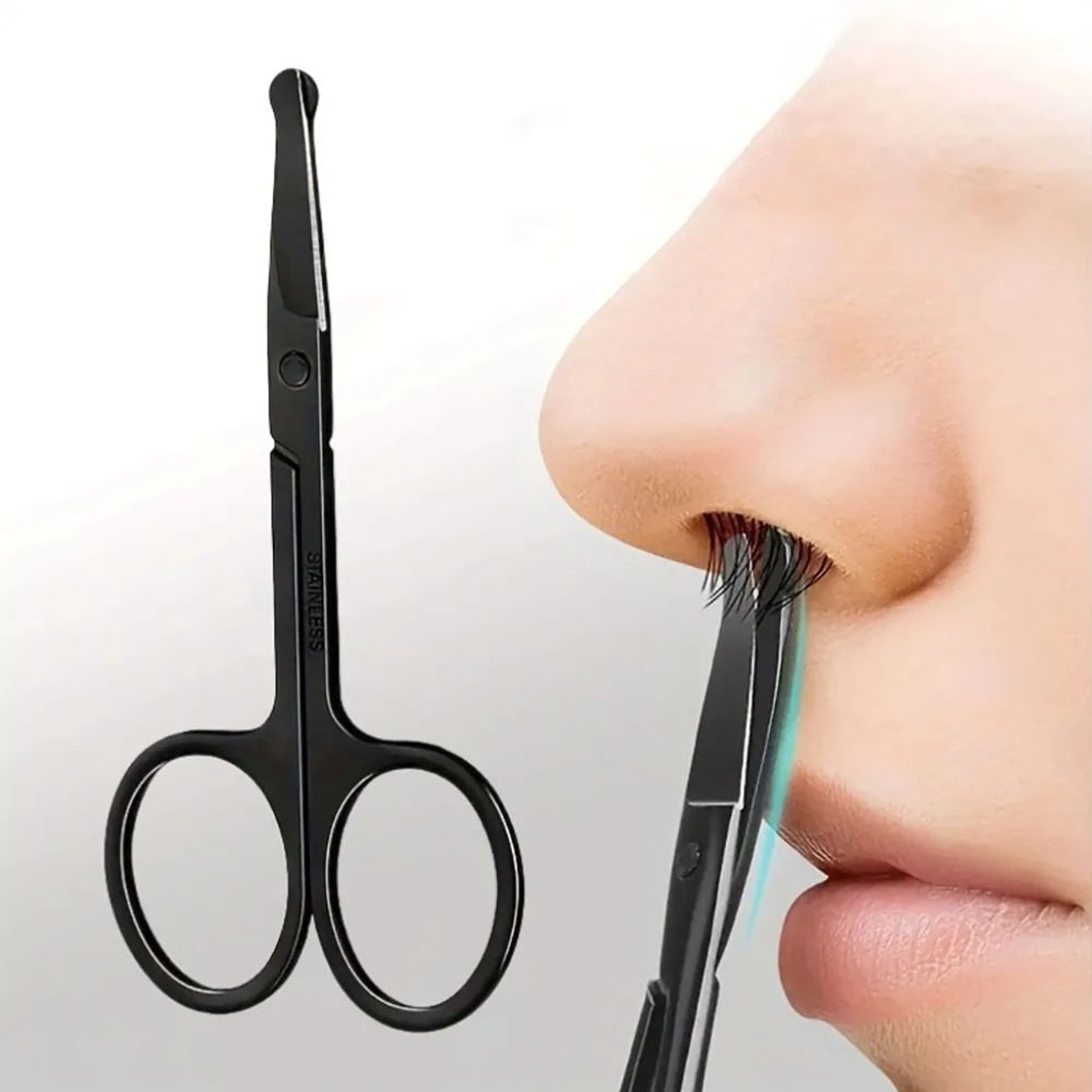 Precision Round Head Trimming Scissors Nose Hair Grooming Tool 0