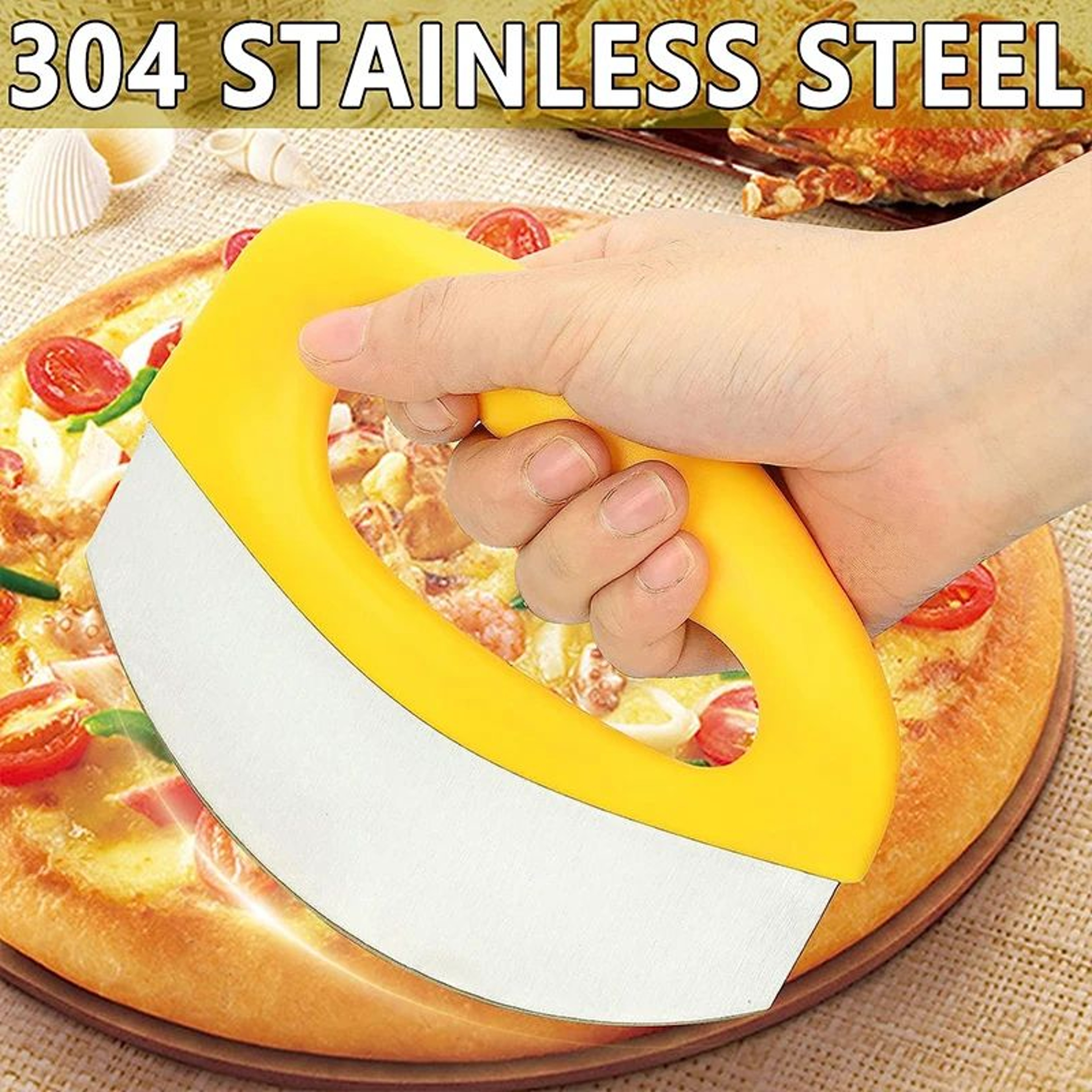 Stainless Steel Pizza Cutter Ring Knife With Safety Cover 8