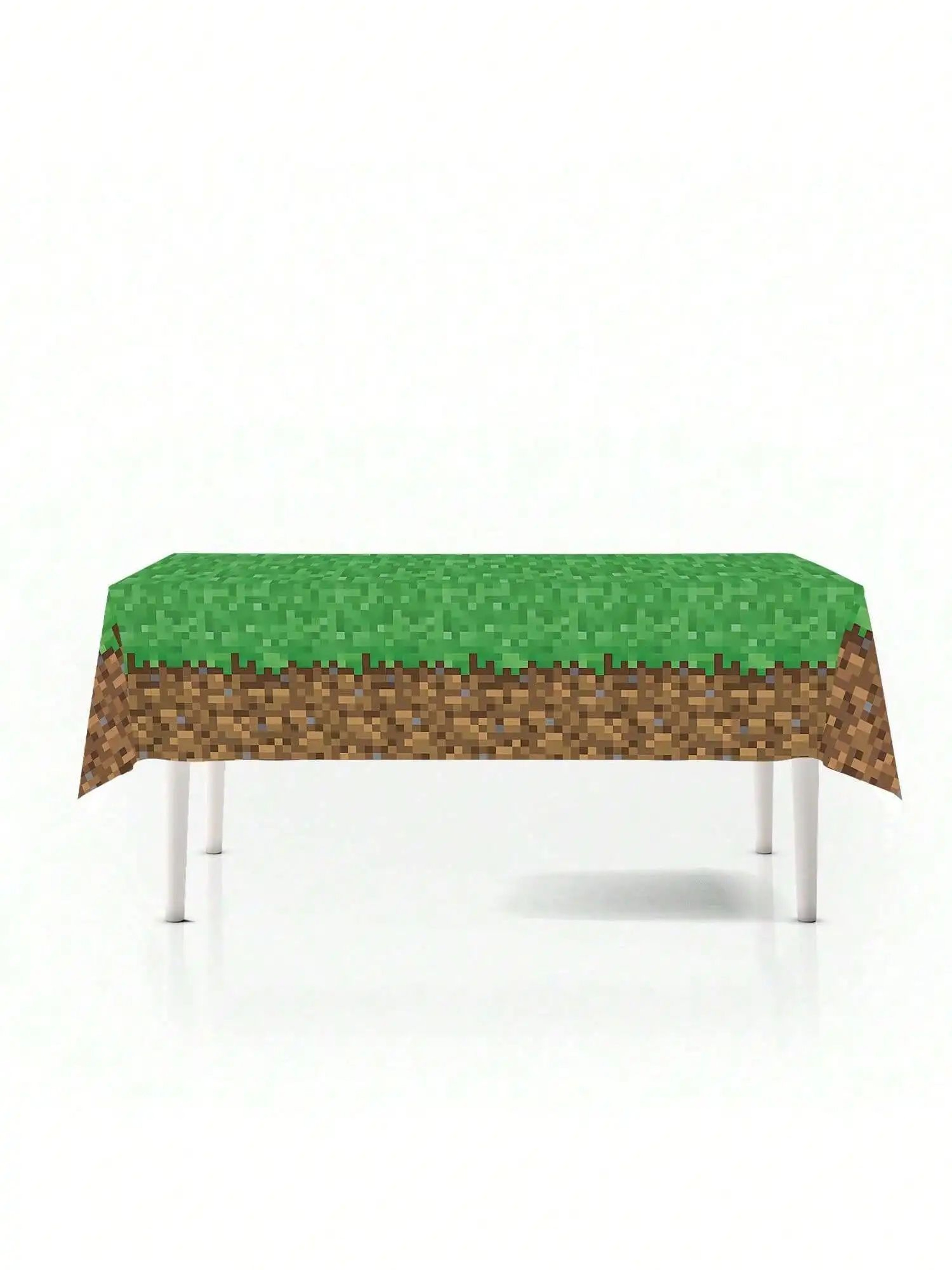 Pixel Style Grass Pattern Disposable Waterproof Tablecloth 2