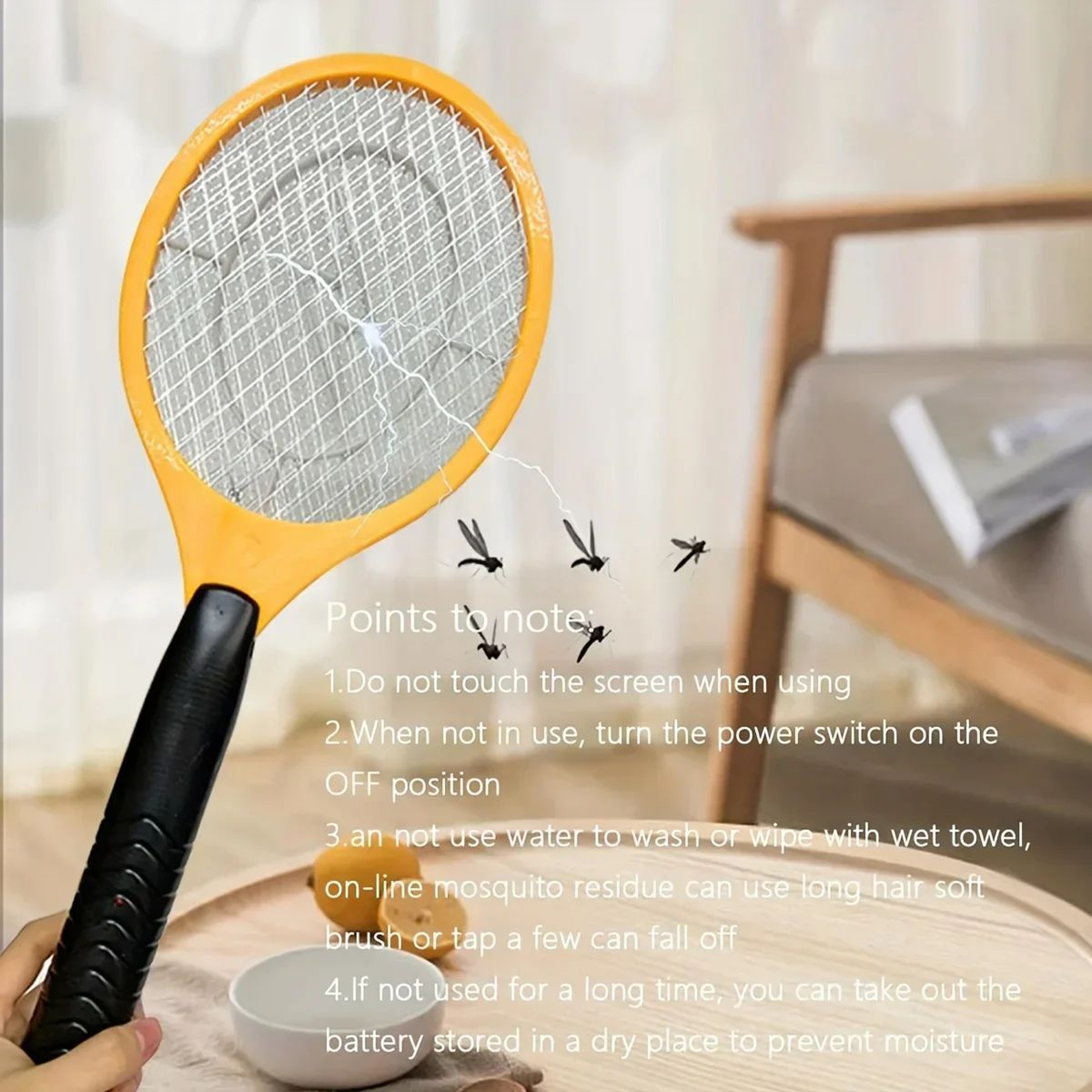 Electric Mosquito Swatter Lightweight Rechargeable Bug Zapper 0