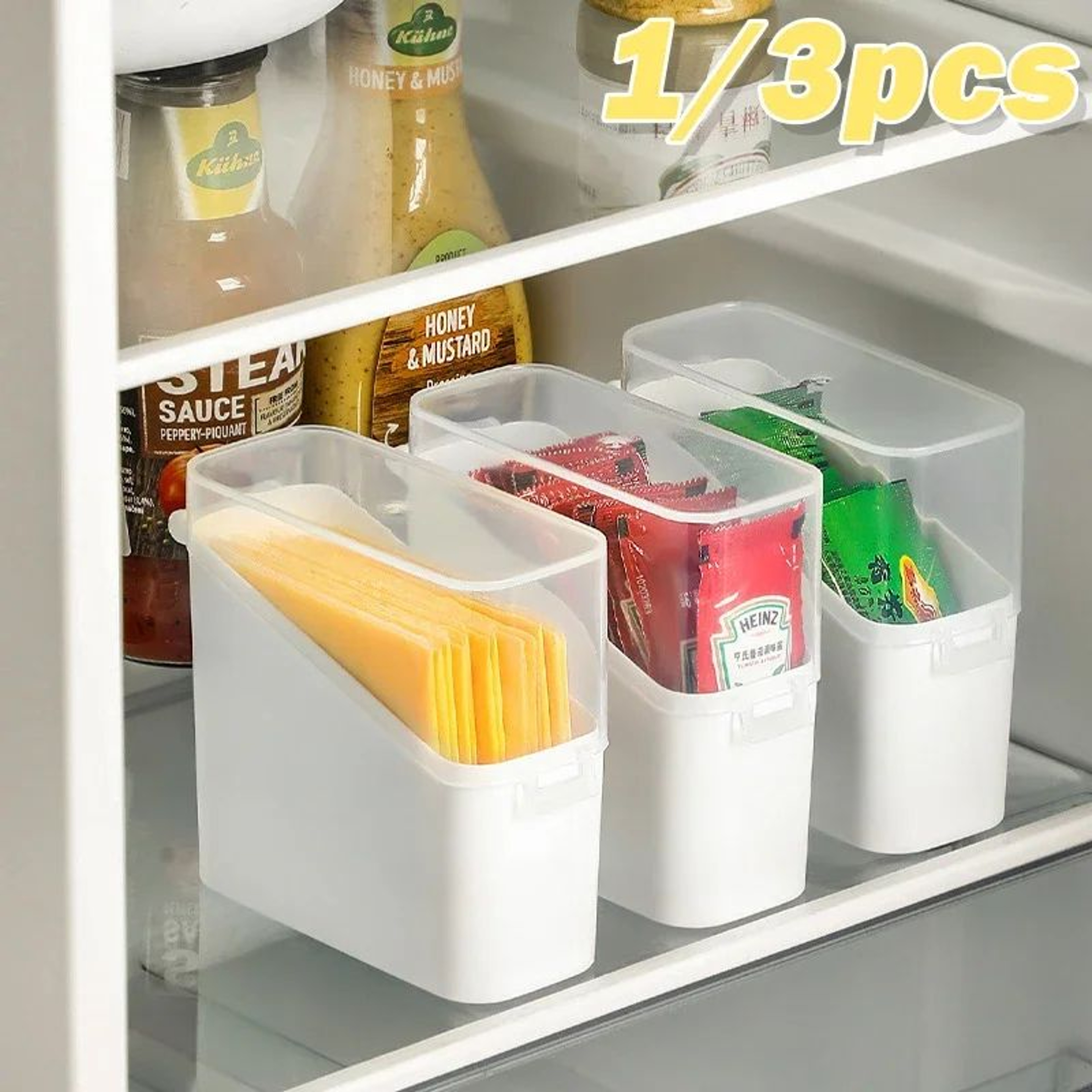 3 Piece Cheese Storage Box Set Refrigerator Food Organizer 1