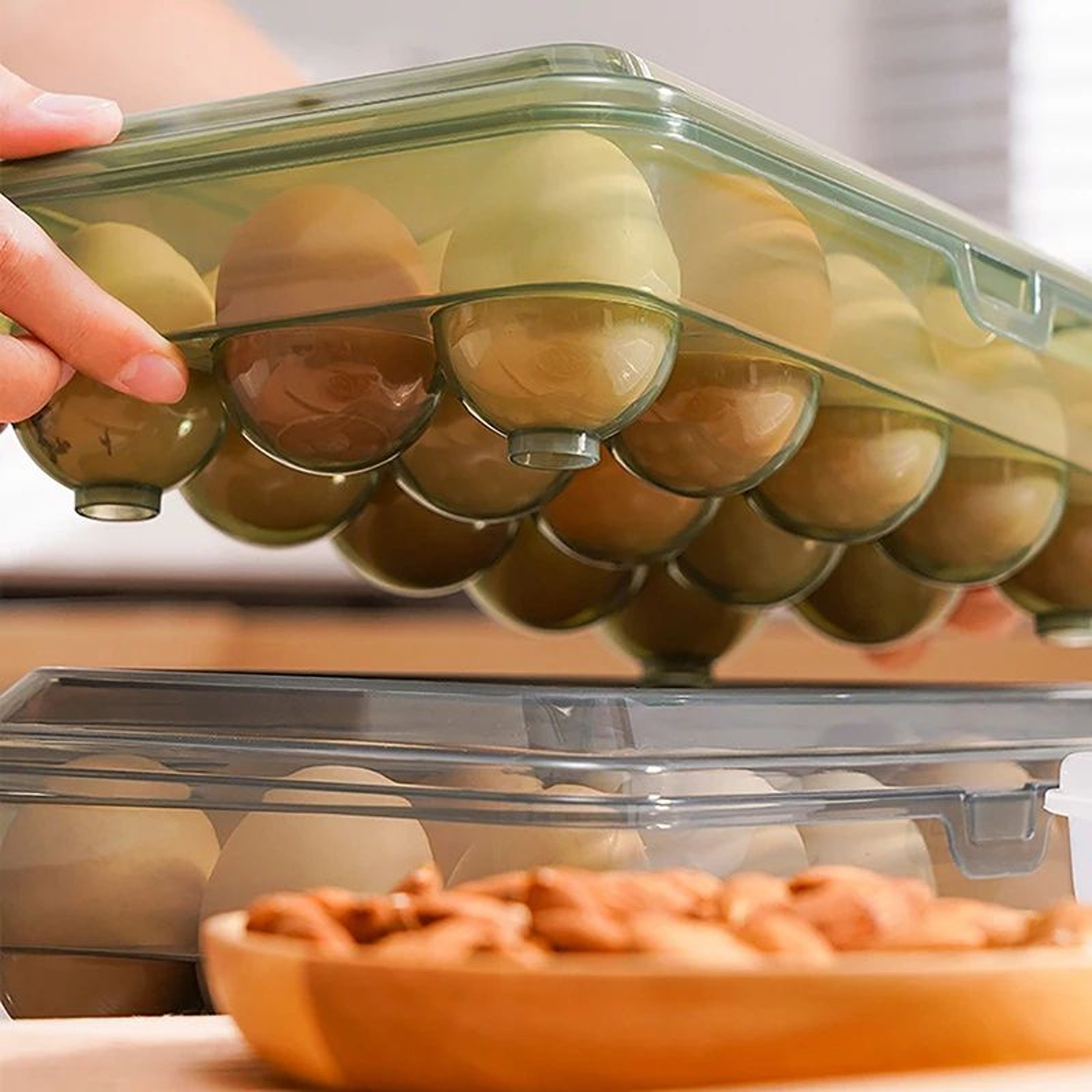 Transparent Egg Storage Box 10 Or 15 Grid Refrigerator Container 9