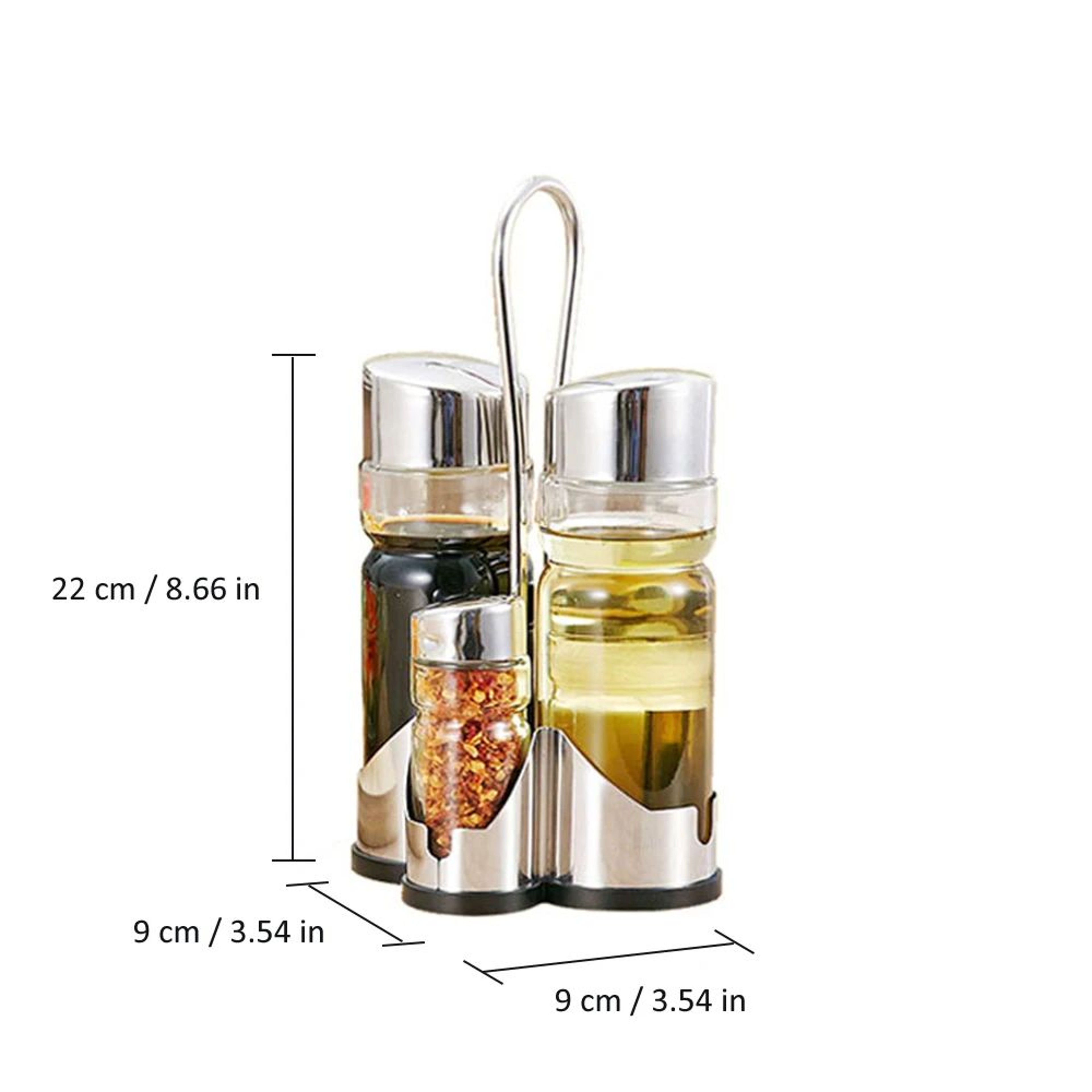 4 In 1 Seasoning Bottle Set With Rack And Dispensers 11