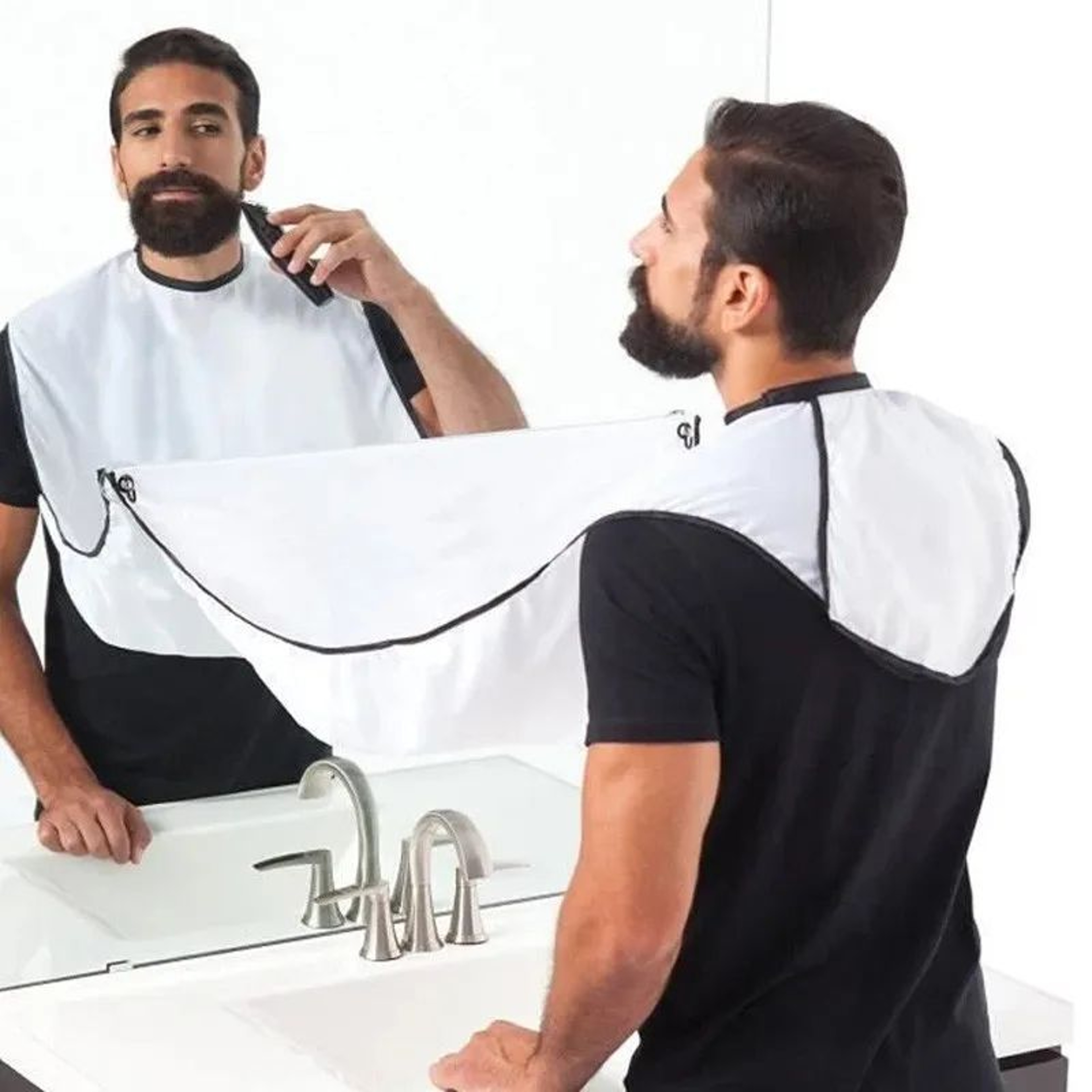 Beard Shaving Apron Cape With Suction Cups 4